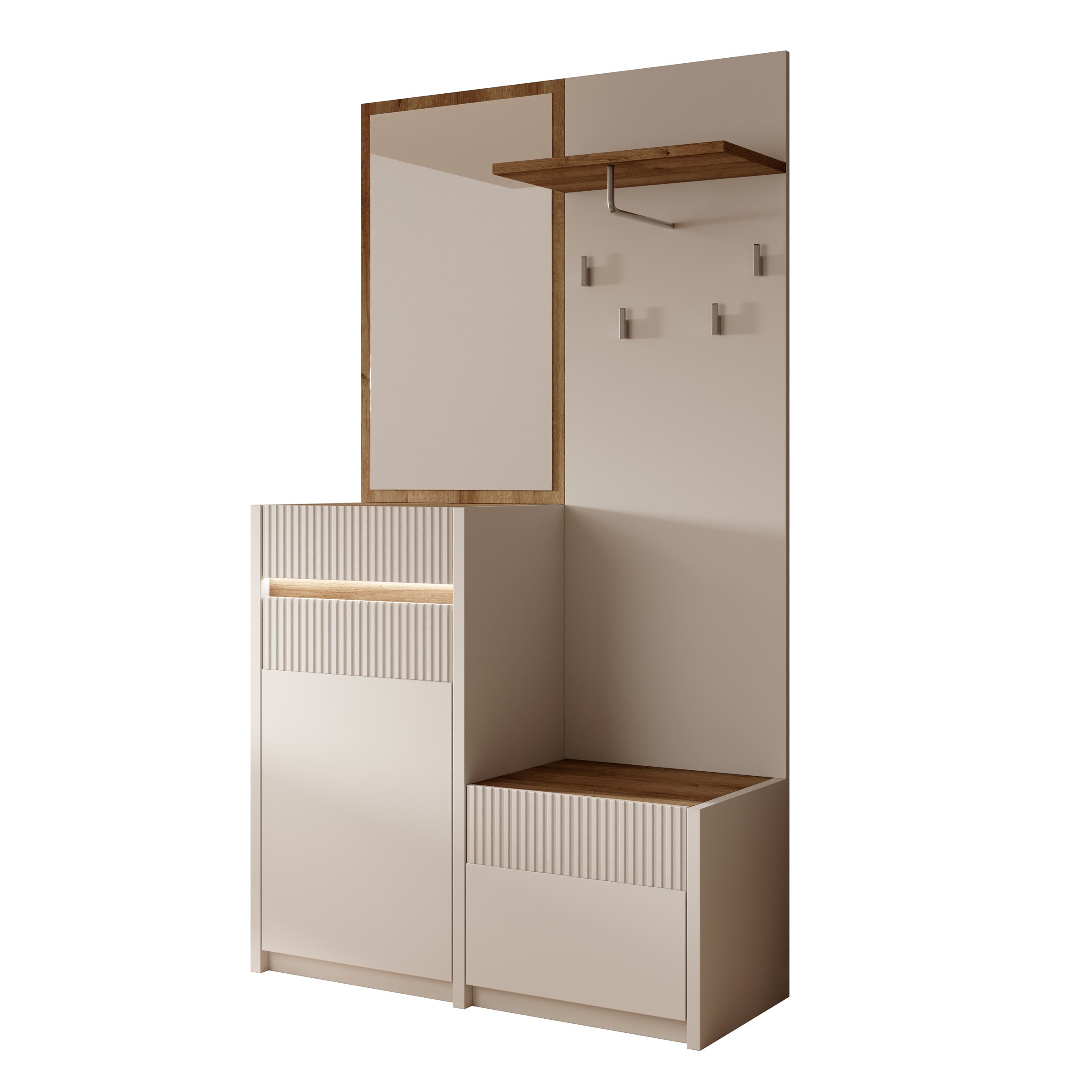 Orenzo - Kapstok - Beige - 108x42x196 cm