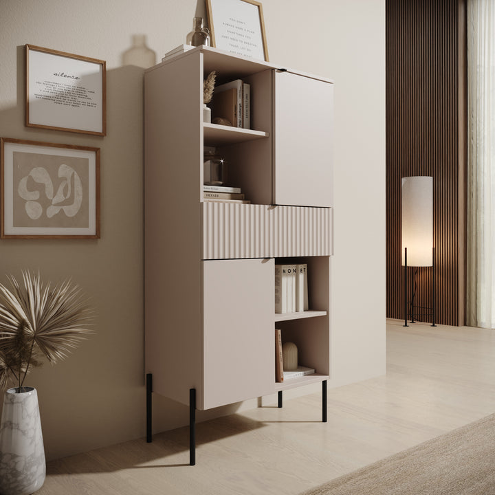 Oriya - Boekenkast - Beige - 70x40x150 cm