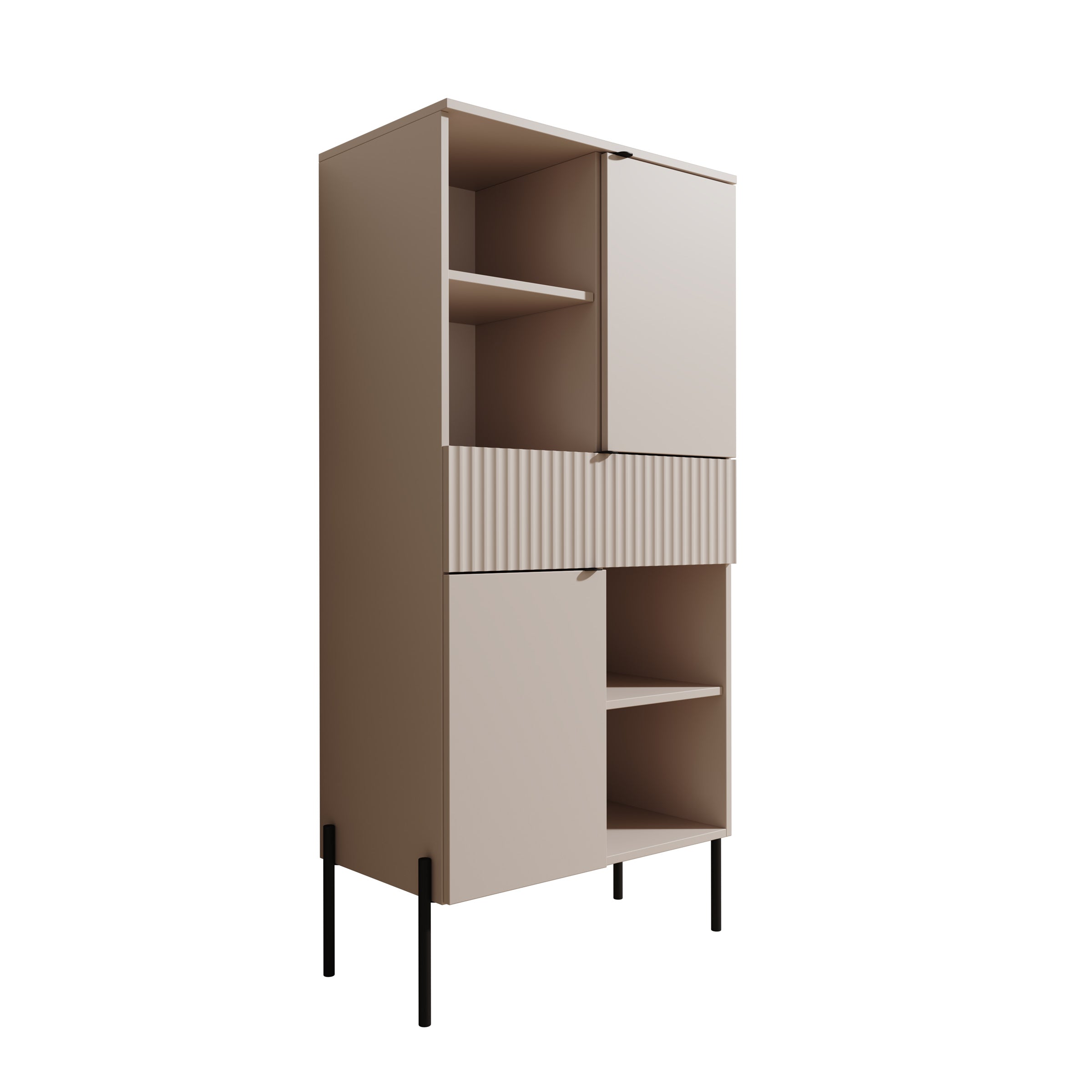 Oriya - Boekenkast - Beige - 70x40x150 cm