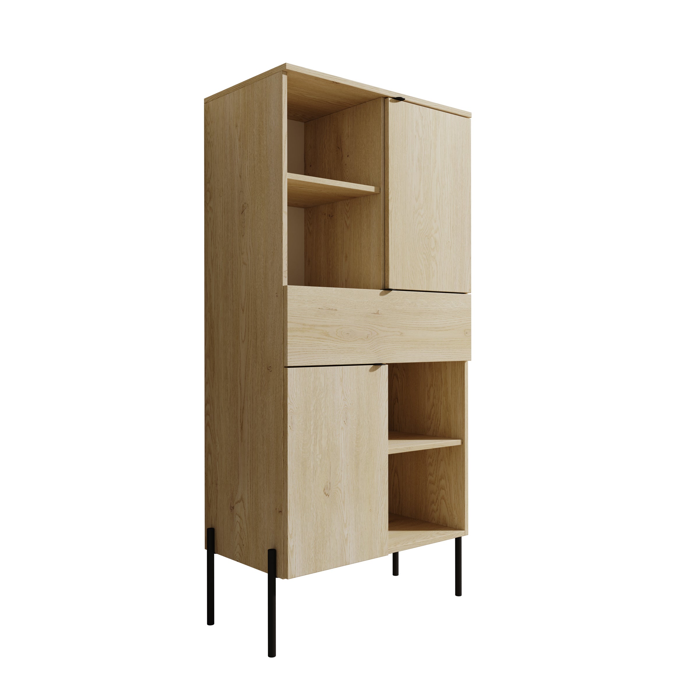 Oriya - Boekenkast - Eikenpatroon - 70x40x150 cm