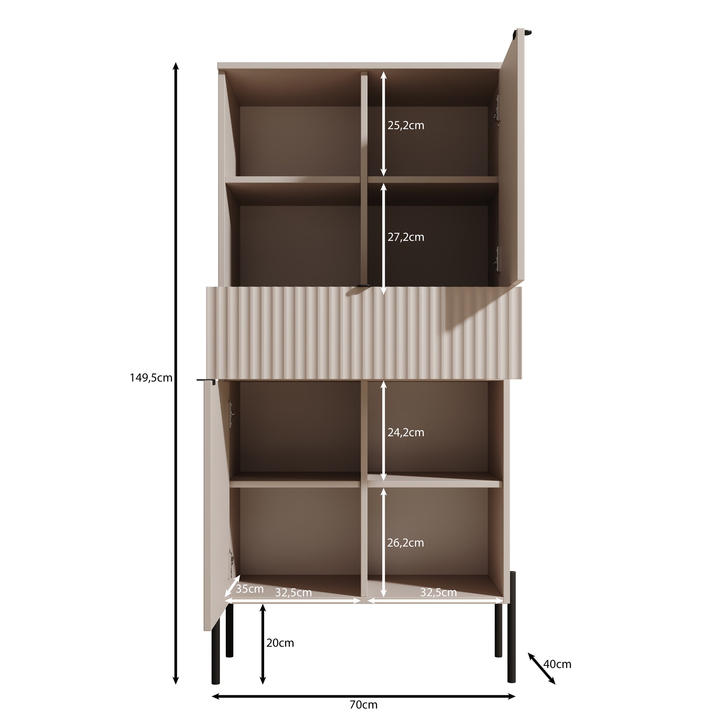 Oriya - Boekenkast - Eikenpatroon - 70x40x150 cm