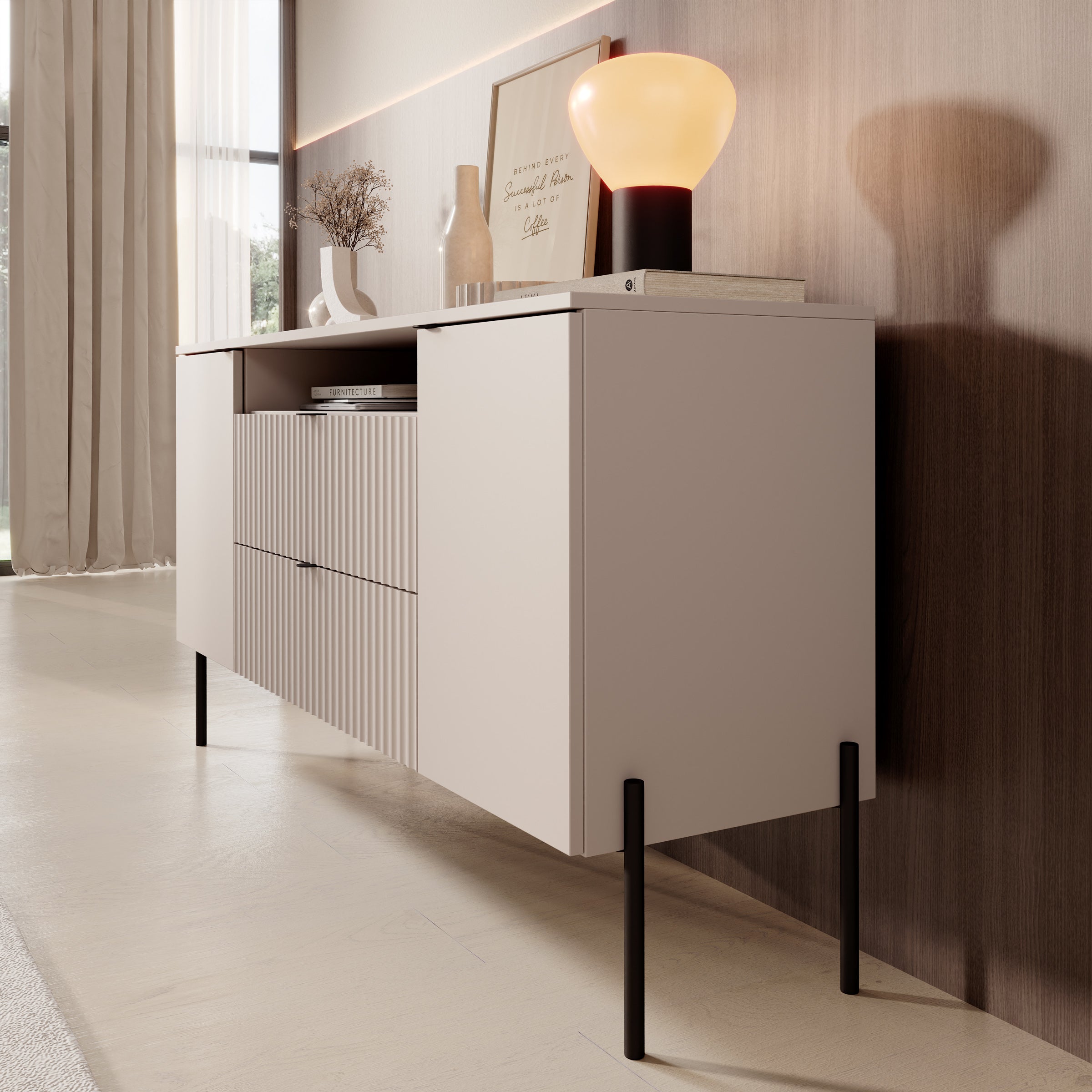 Oriya - Dressoir - Beige - 140x40x75 cm