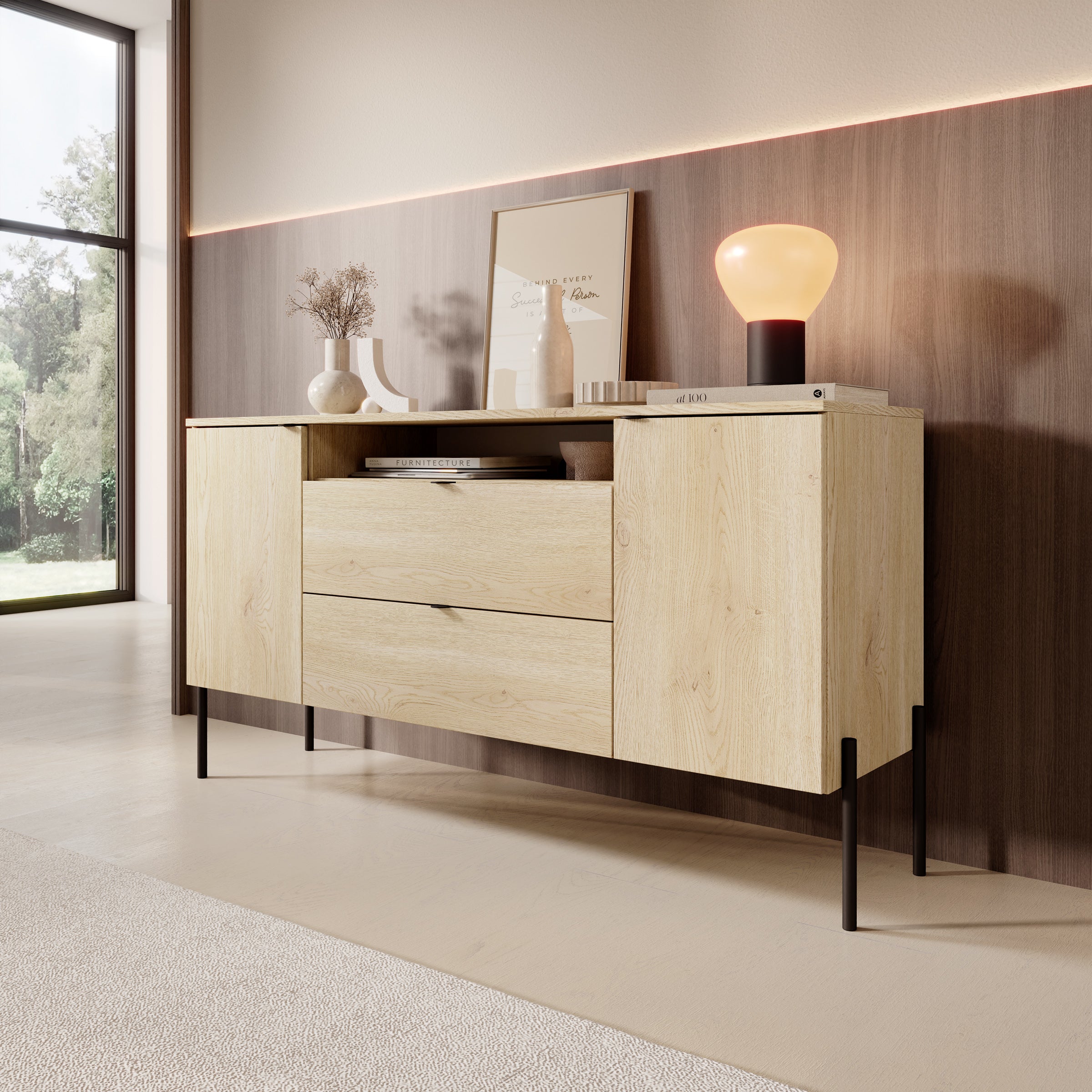 Oriya - Dressoir - Eikenpatroon - 140x40x75 cm