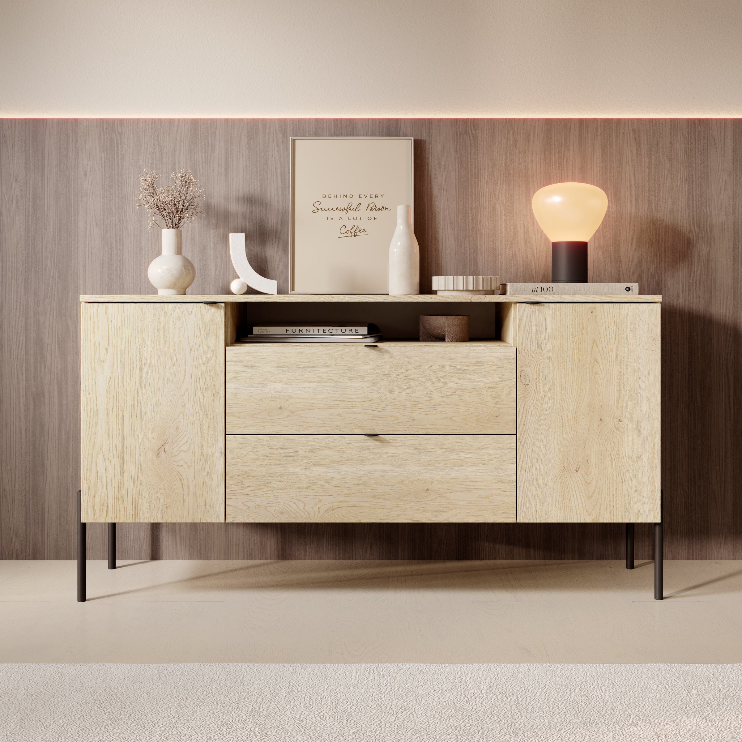 Oriya - Dressoir - Eikenpatroon - 140x40x75 cm