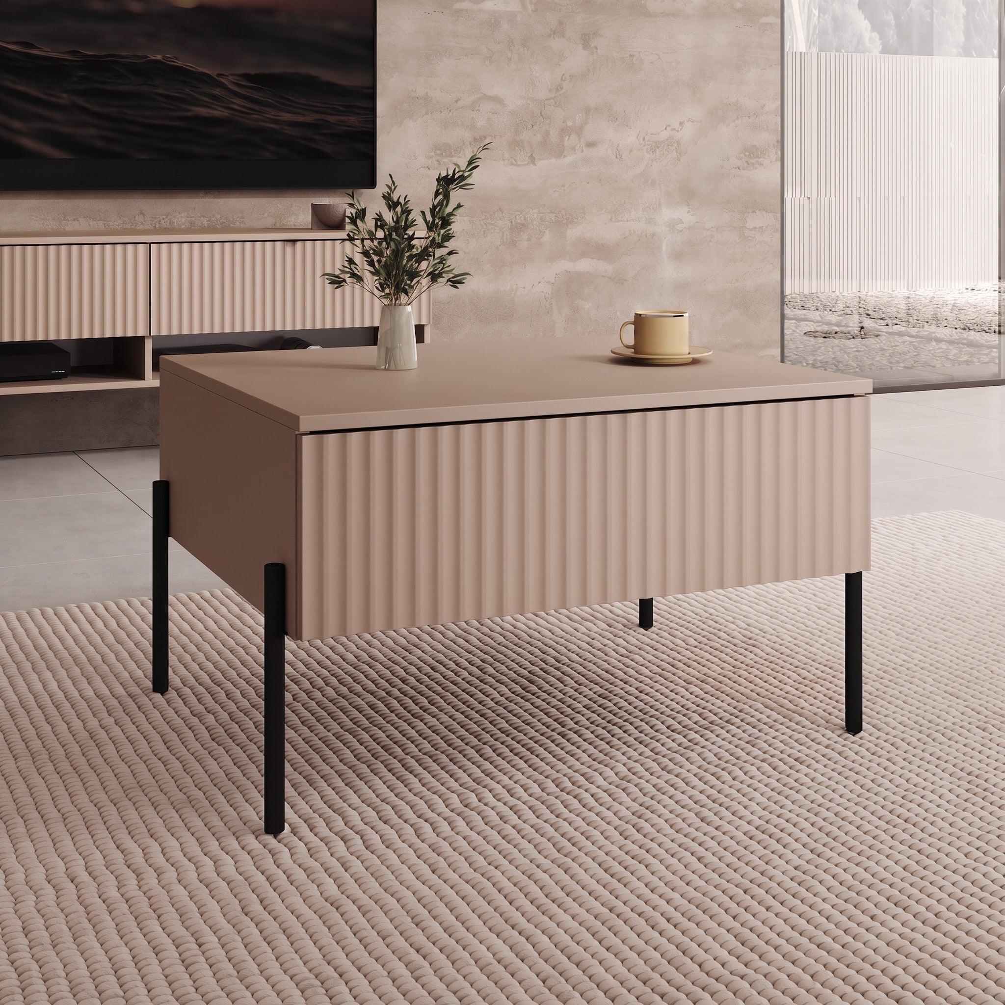 Oriya - Salontafel - Beige - 70x60x43 cm
