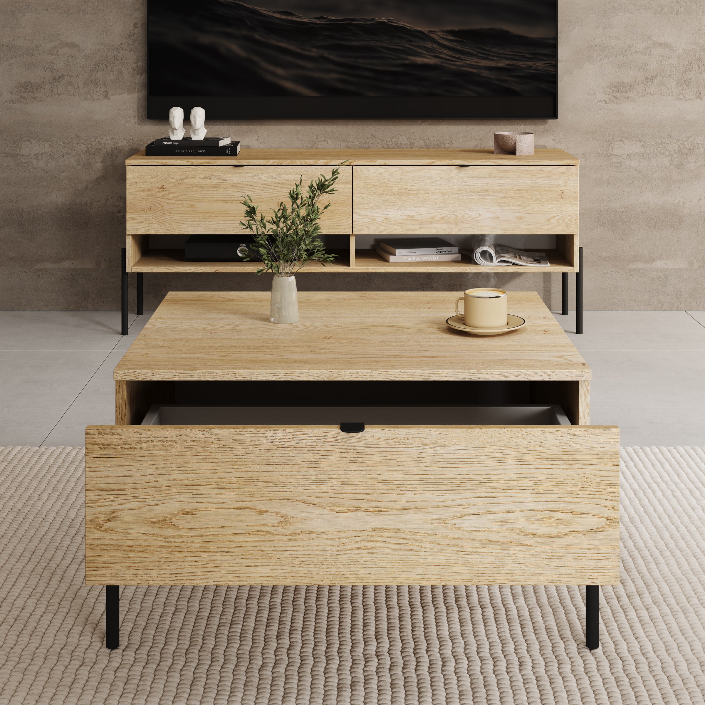Oriya - Salontafel - Eikenpatroon - 70x60x43 cm
