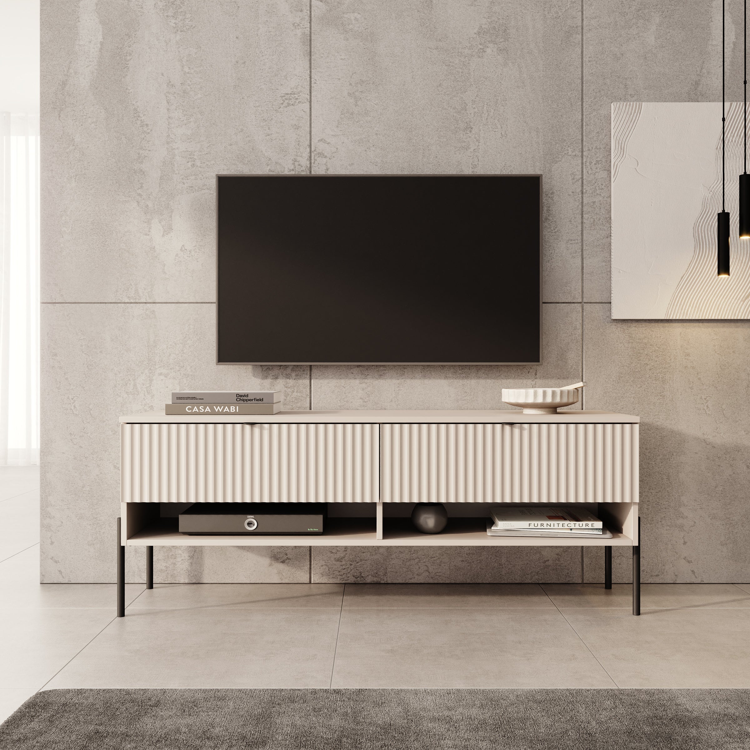 Oriya - TV-Meubel - Beige - 140x40x55 cm