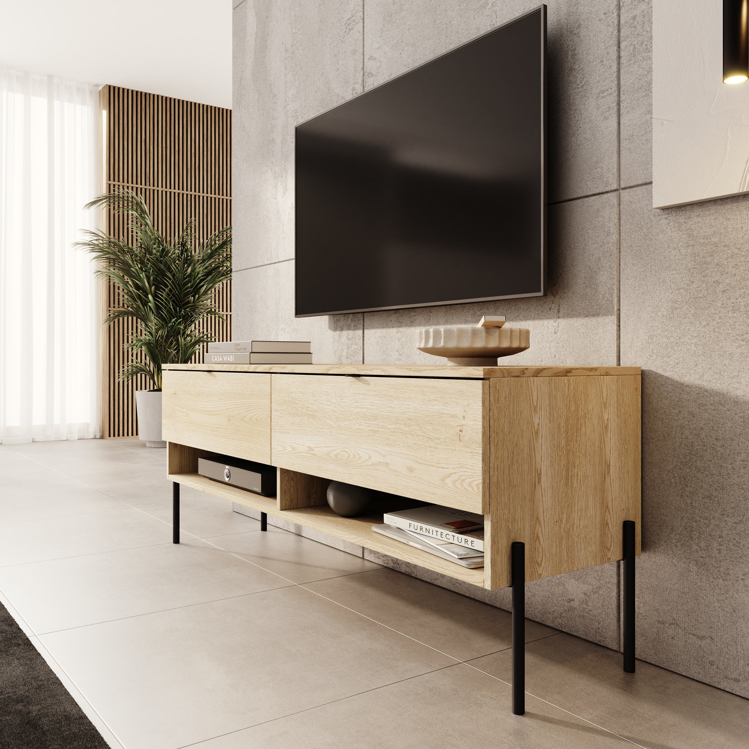 Oriya - TV-Meubel - Eikenpatroon - 140x40x55 cm