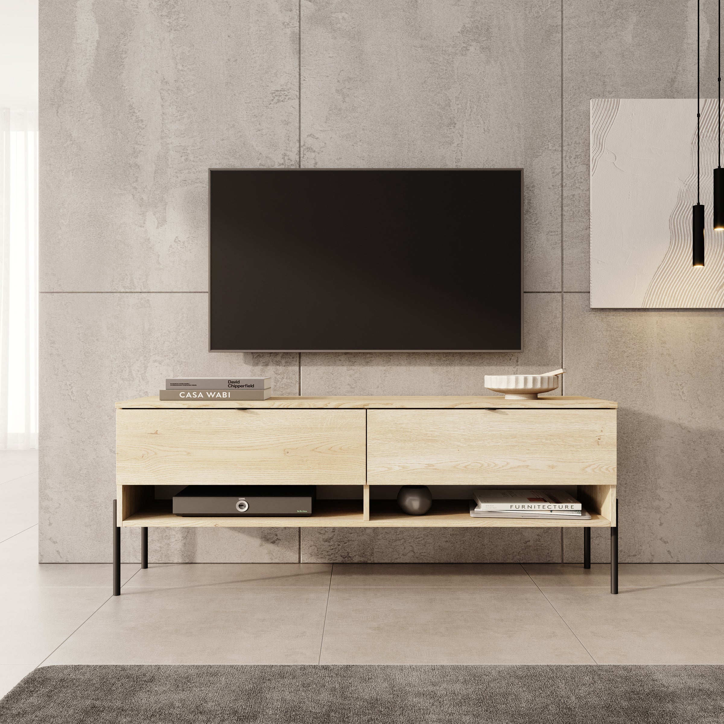 Oriya - TV-Meubel - Eikenpatroon - 140x40x55 cm