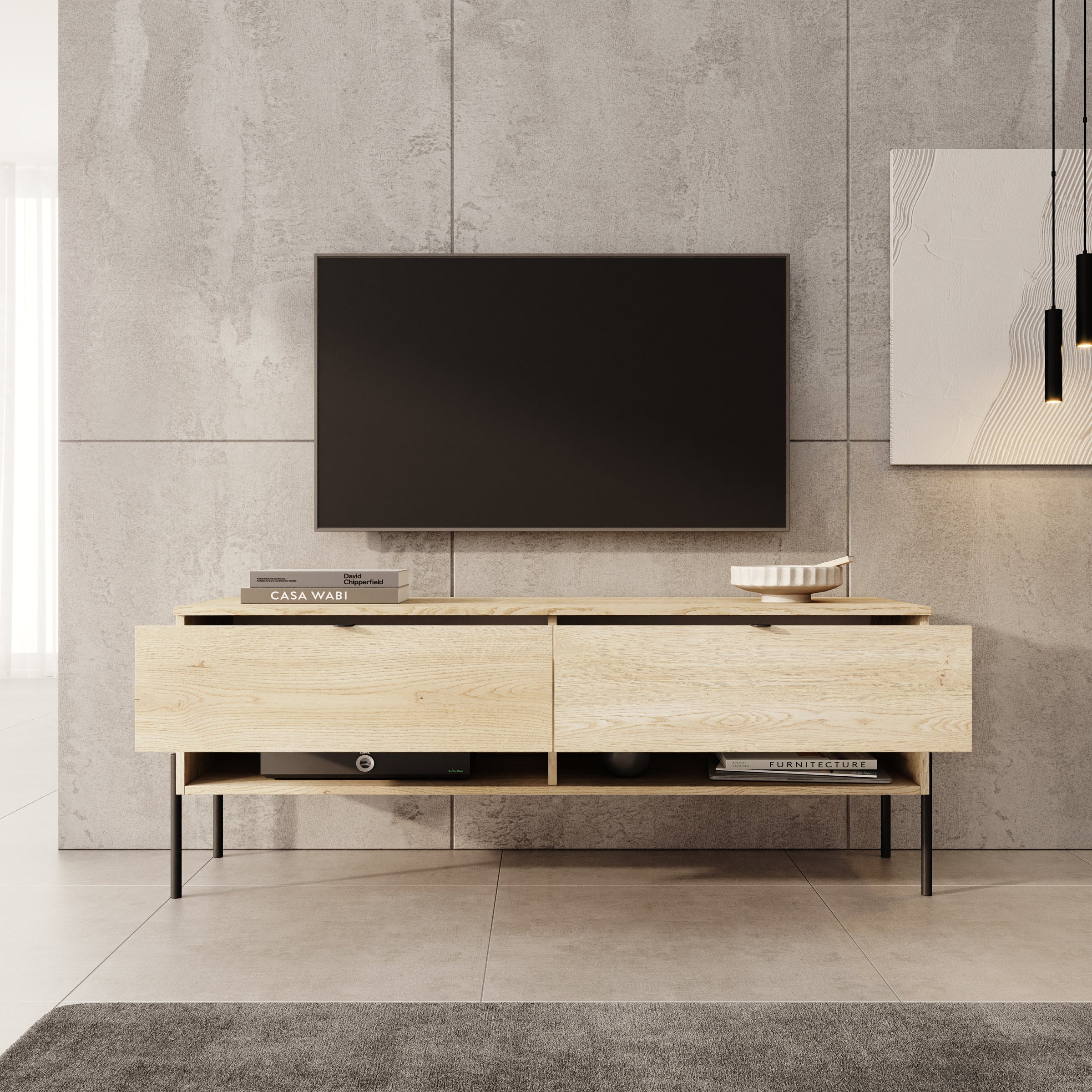 Oriya - TV-Meubel - Eikenpatroon - 140x40x55 cm
