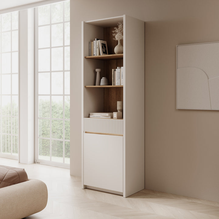 Orlano - Boekenkast - Beige - 61x42x197 cm
