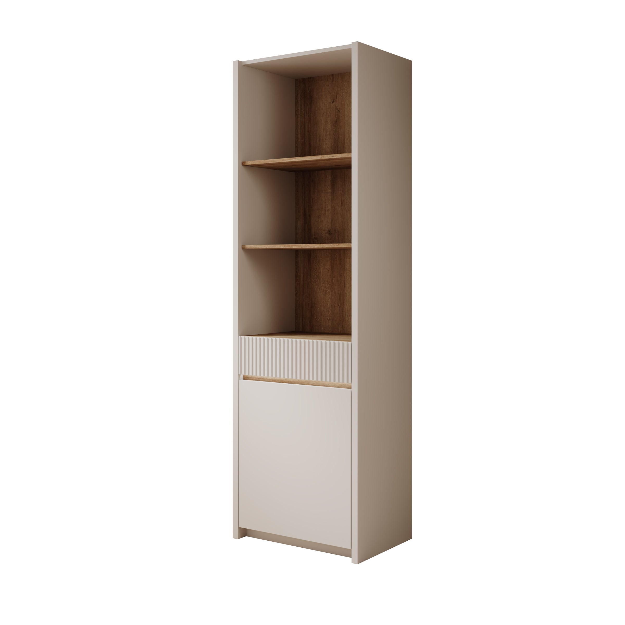 Orlano - Boekenkast - Beige - 61x42x197 cm