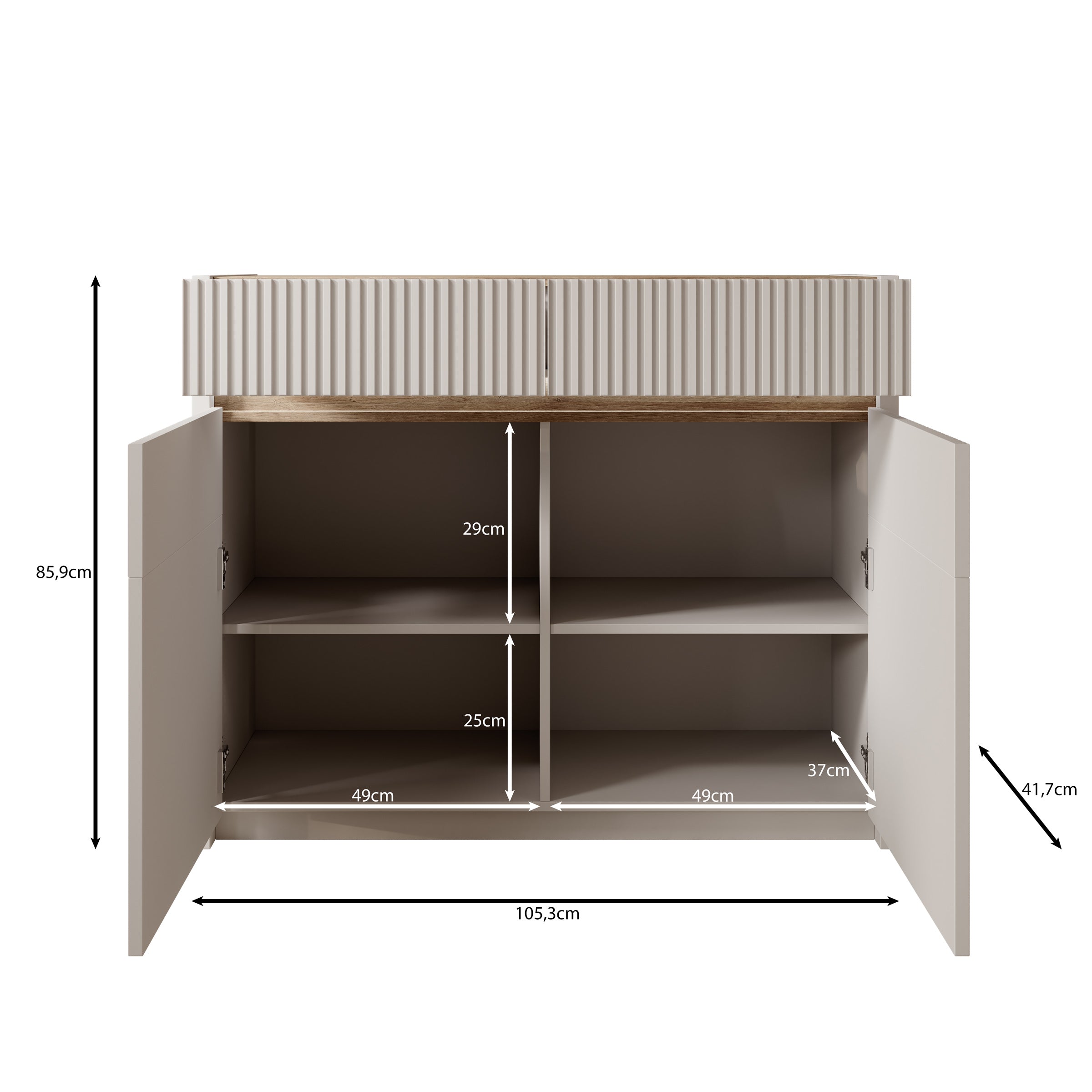 Orlano - Dressoir - Beige - 105x42x86 cm