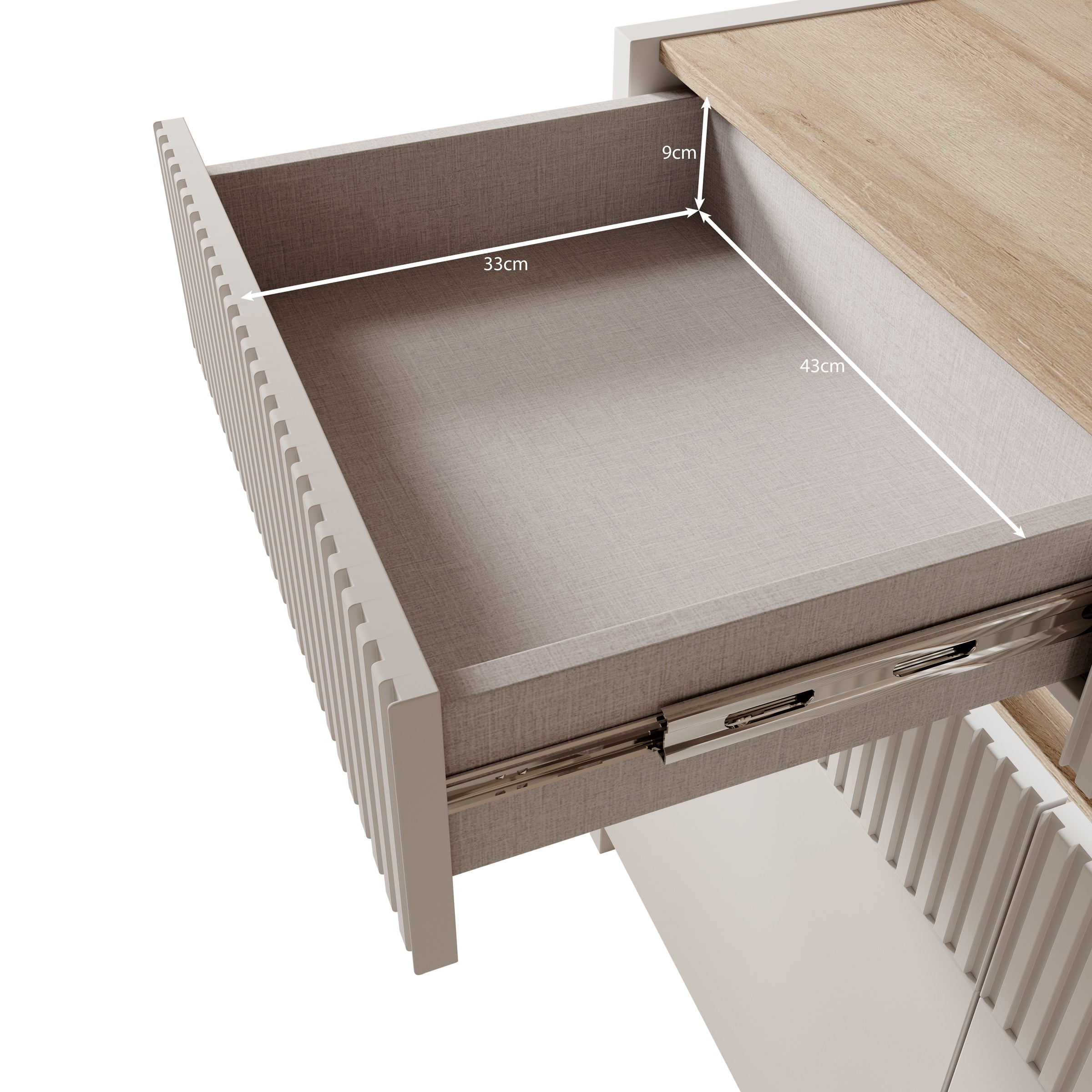 Orlano - Dressoir - Beige - 105x42x86 cm