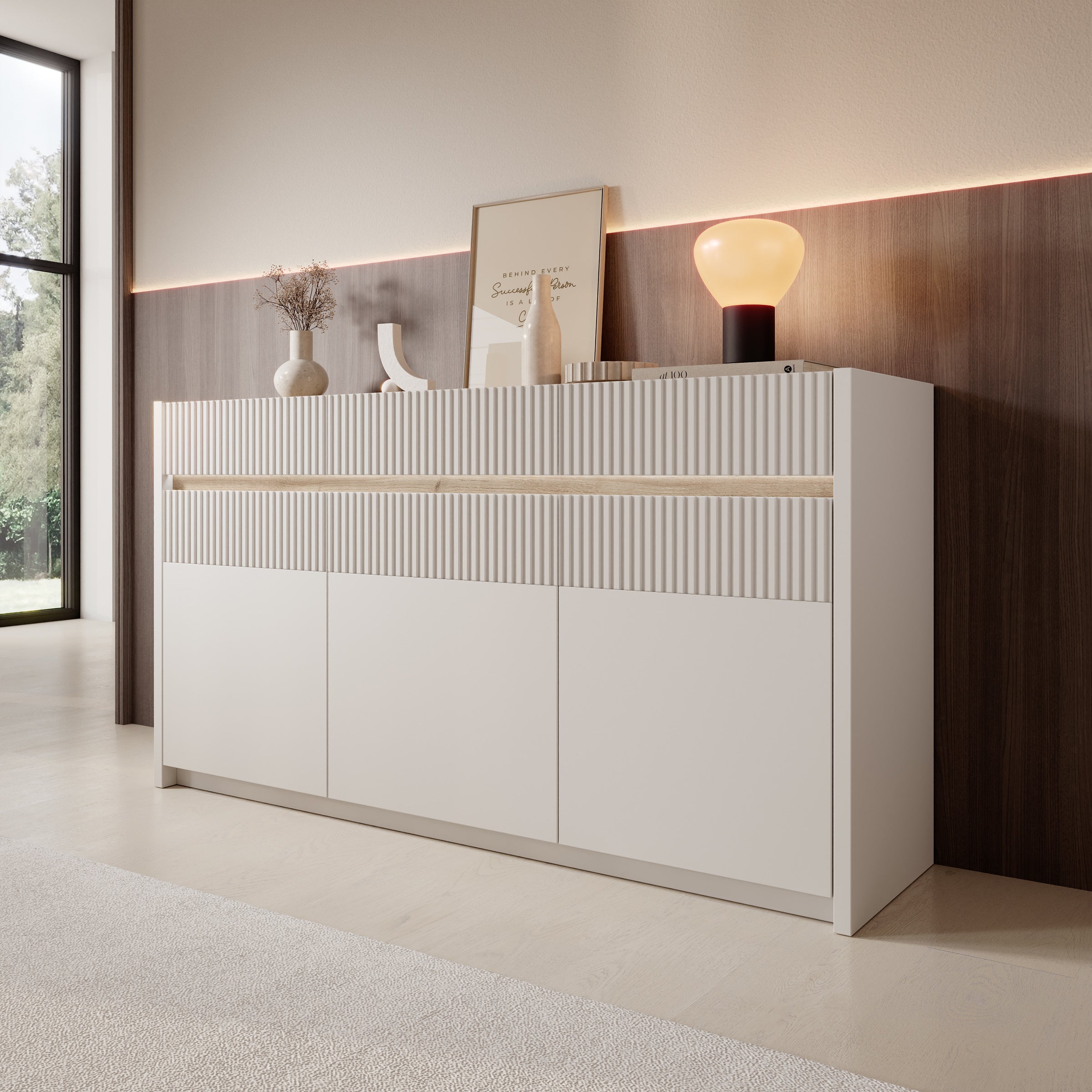 Orlano - Dressoir - Beige - 160x42x86 cm