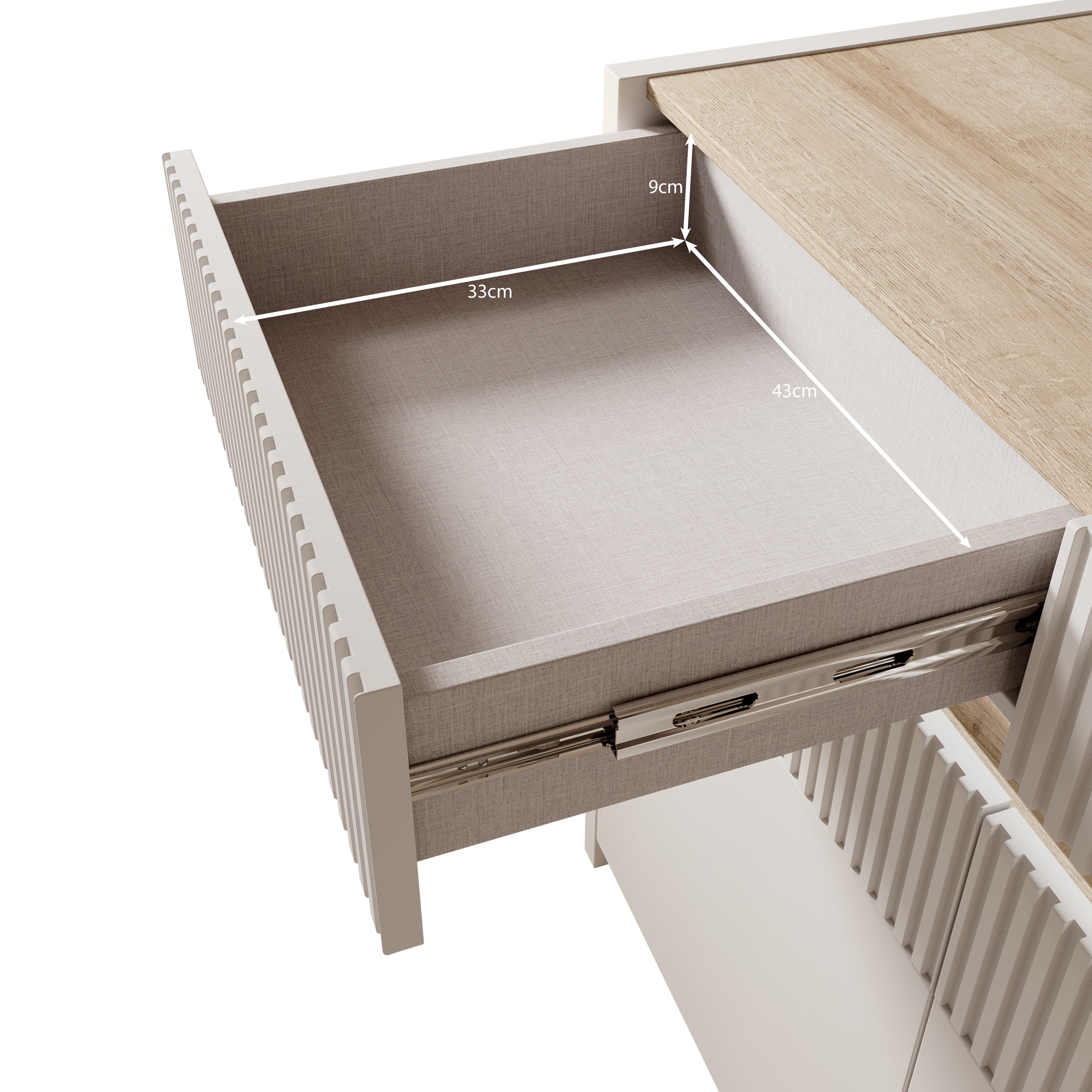 Orlano - Dressoir - Beige - 160x42x86 cm