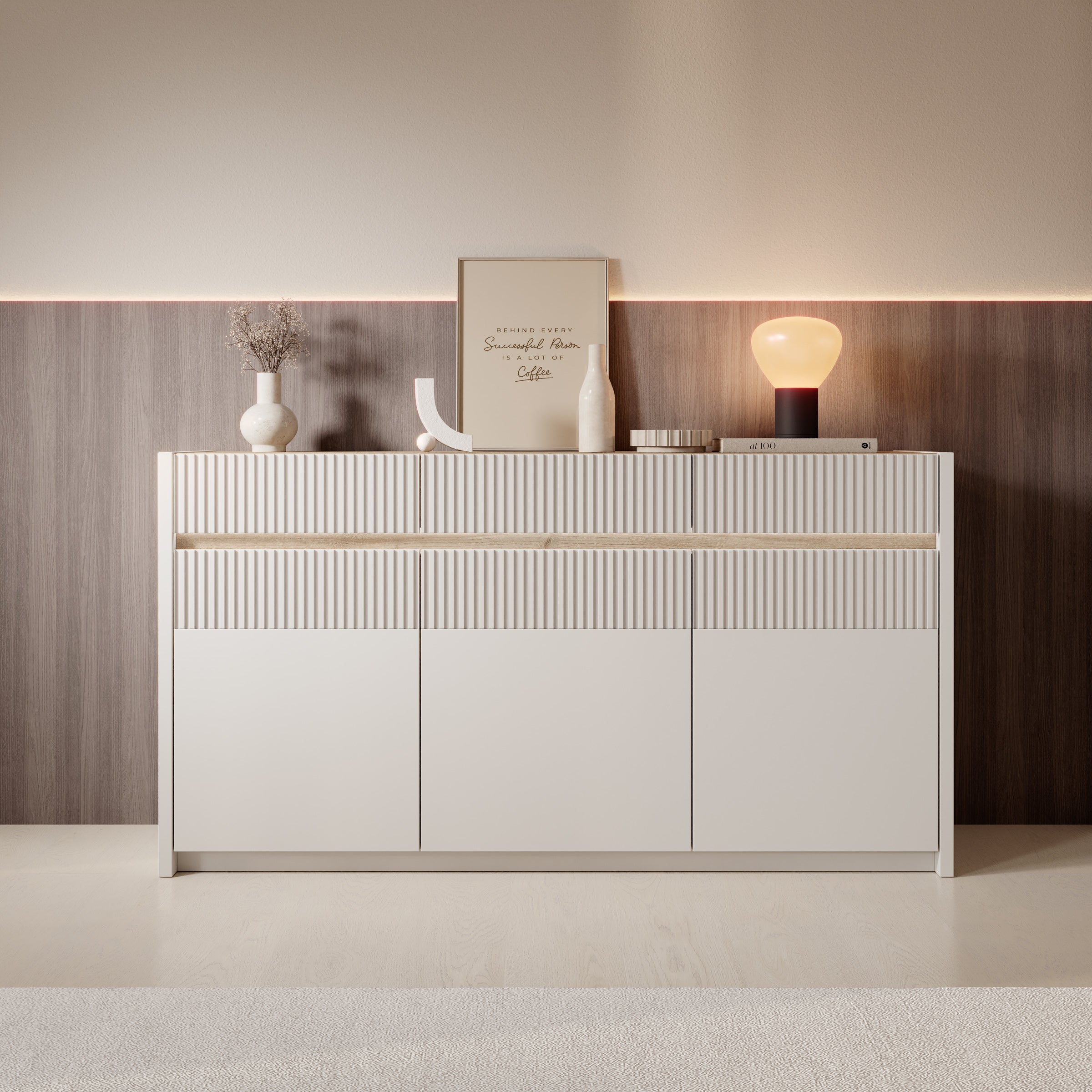 Orlano - Dressoir - Beige - 160x42x86 cm