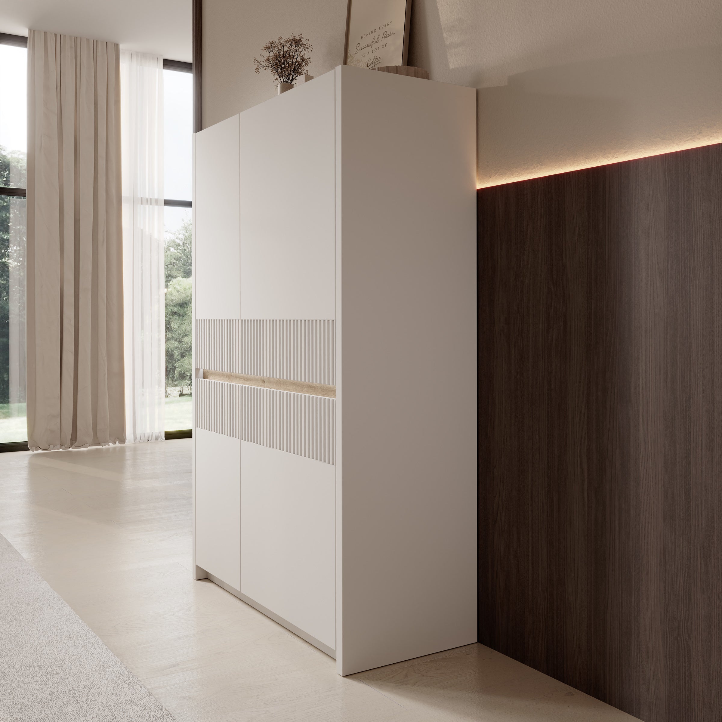 Orlano - Dressoir - Beige - 95x42x147  cm