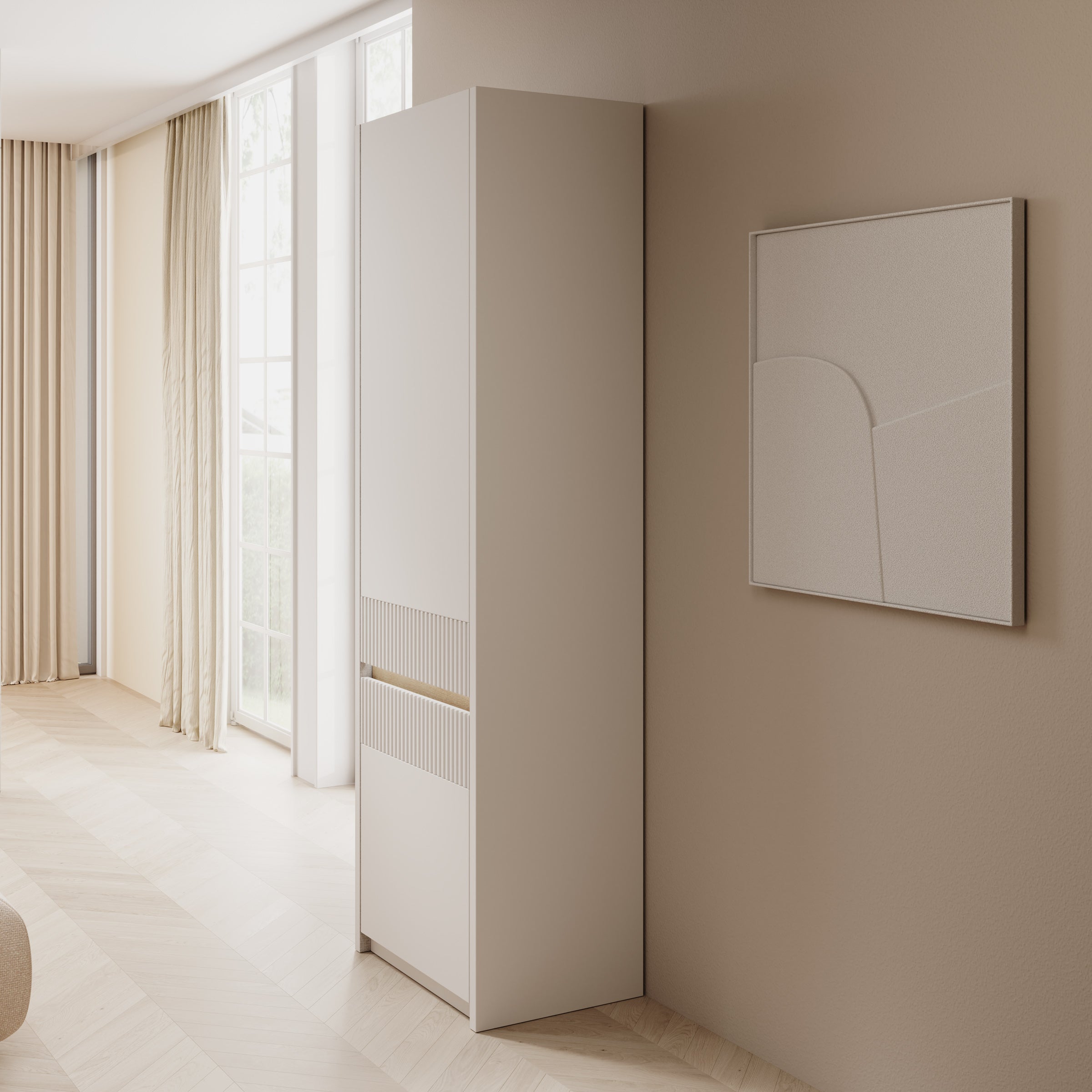 Orlano - Kledingkast - Beige - 61x42x197 cm