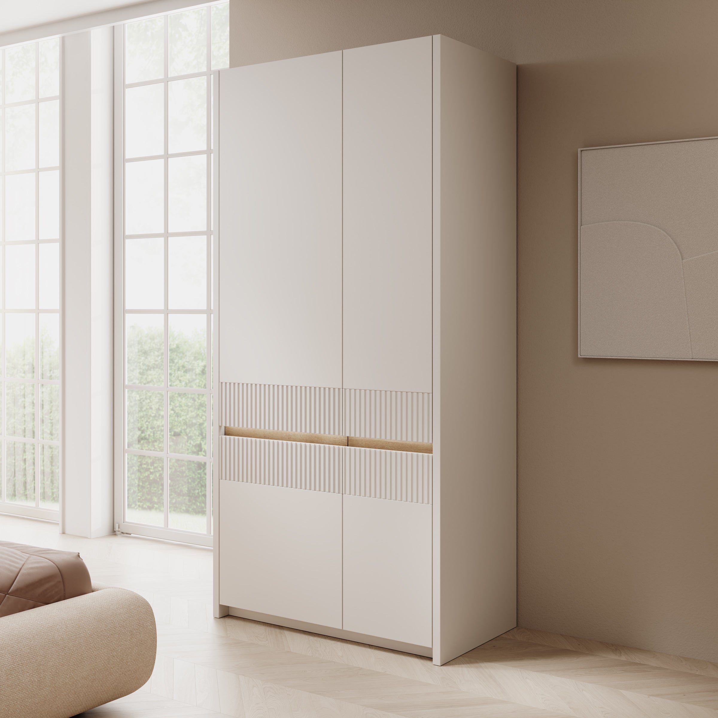 Orlano - Kledingkast - Beige - 95x52x198 cm