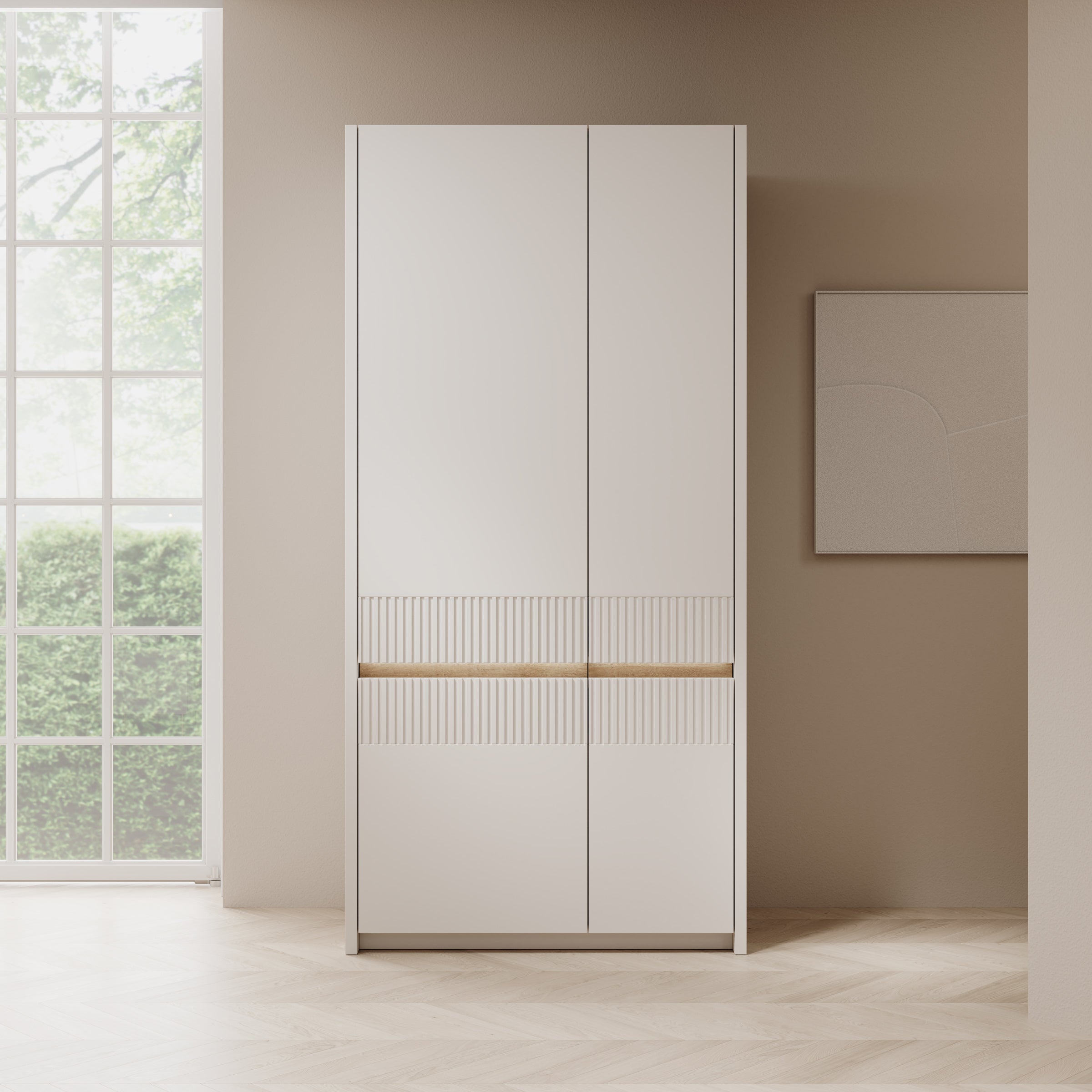 Orlano - Kledingkast - Beige - 95x52x198 cm