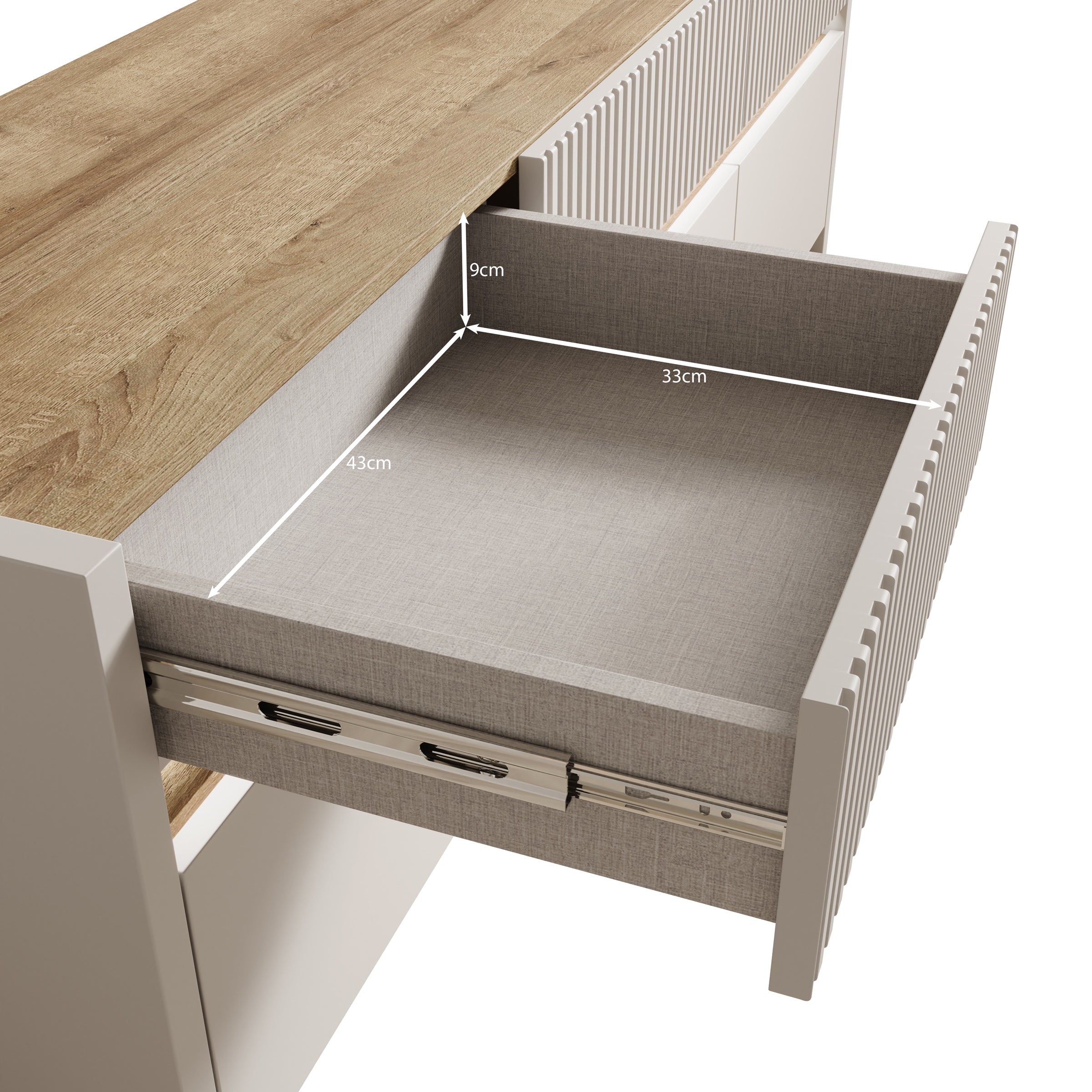 Orlano - TV-Meubel - Beige - 160x42x51 cm