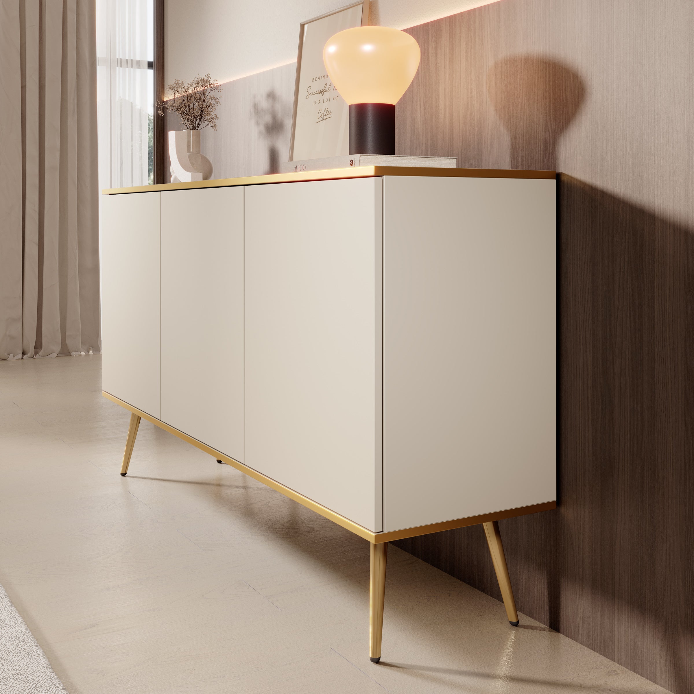 Orleans - Dressoir - Beige - 160x39x85 cm