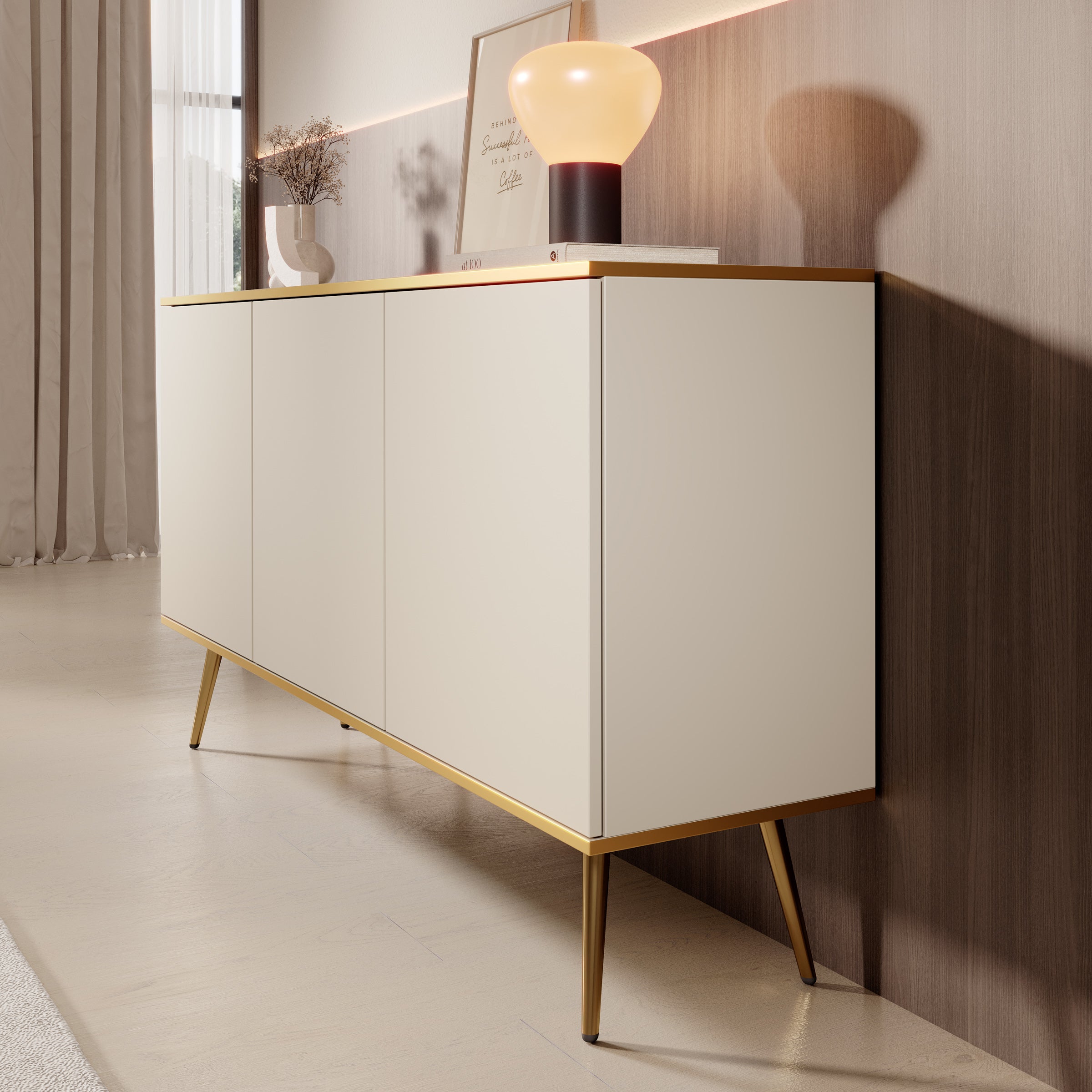 Orleans - Dressoir - Beige - 160x39x85 cm