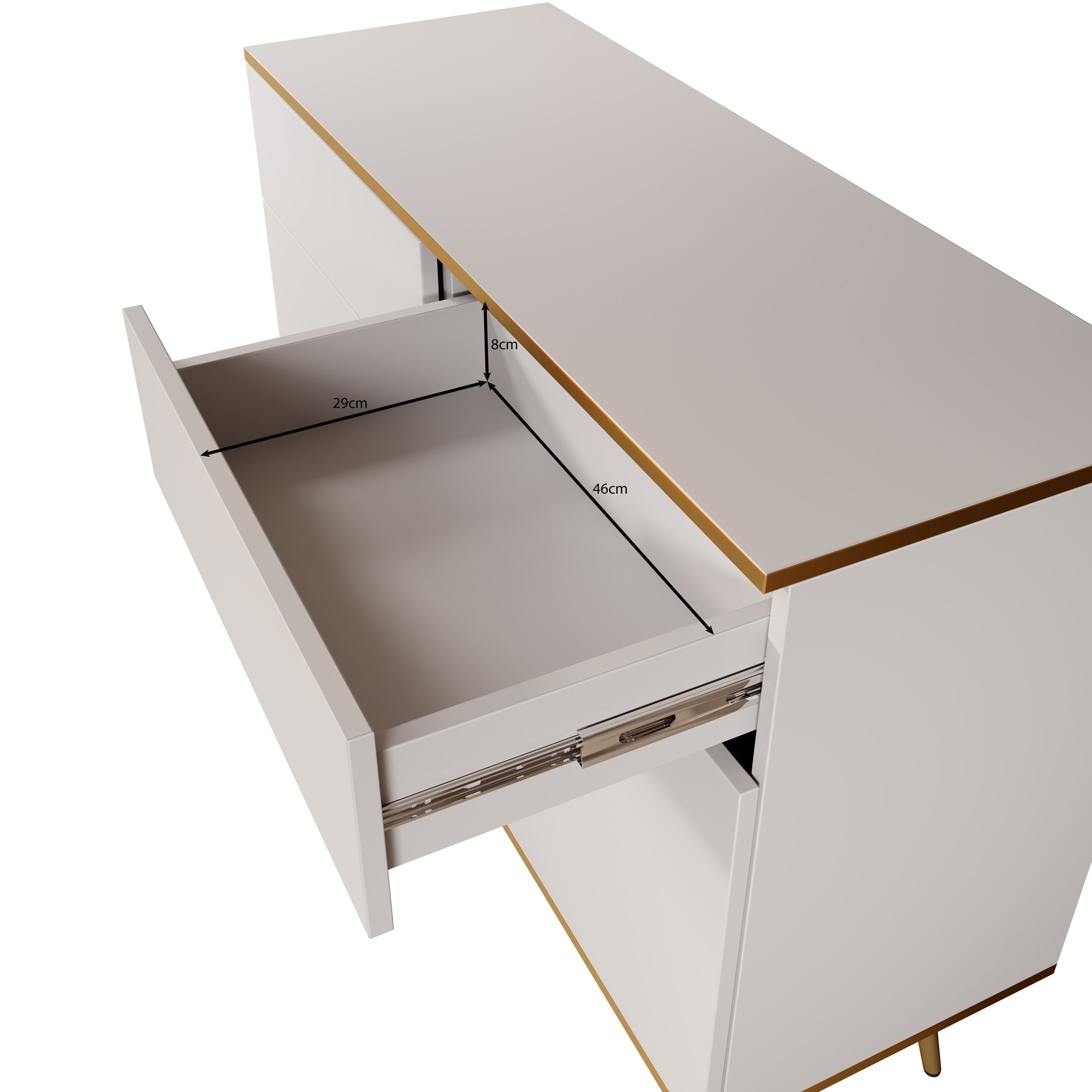 Orleans - Dressoir - Zwart - 107x39x85 cm