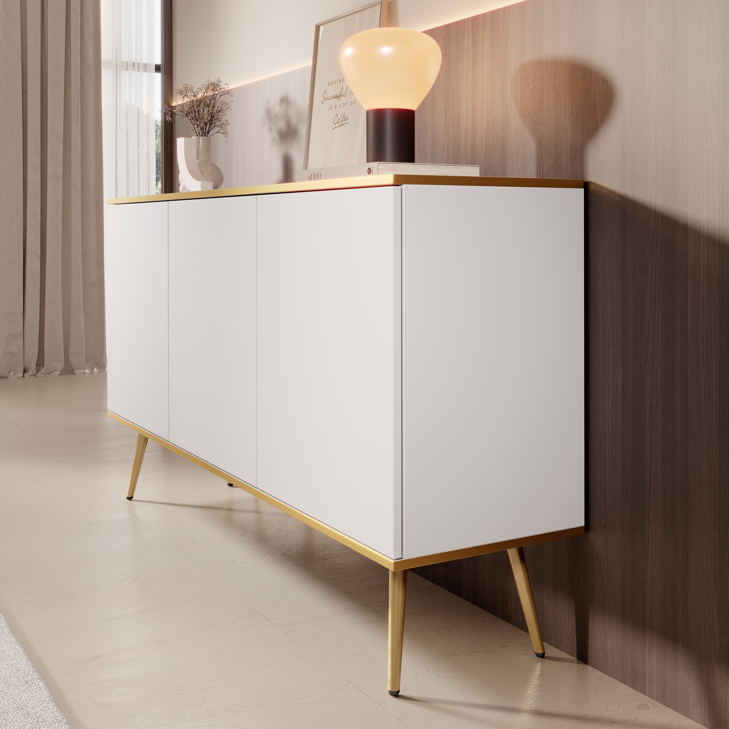 Orleans - Dressoir - Wit - 160x39x85 cm