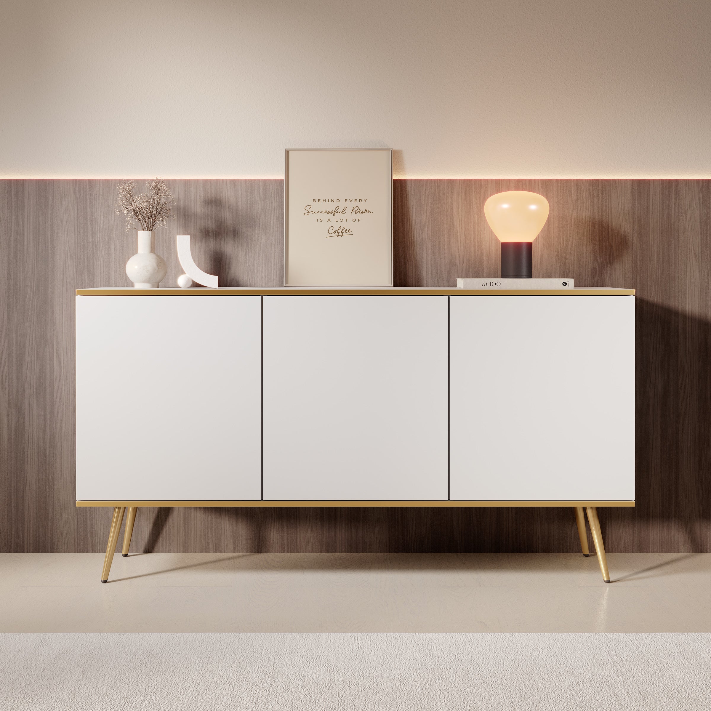Orleans - Dressoir - Wit - 160x39x85 cm
