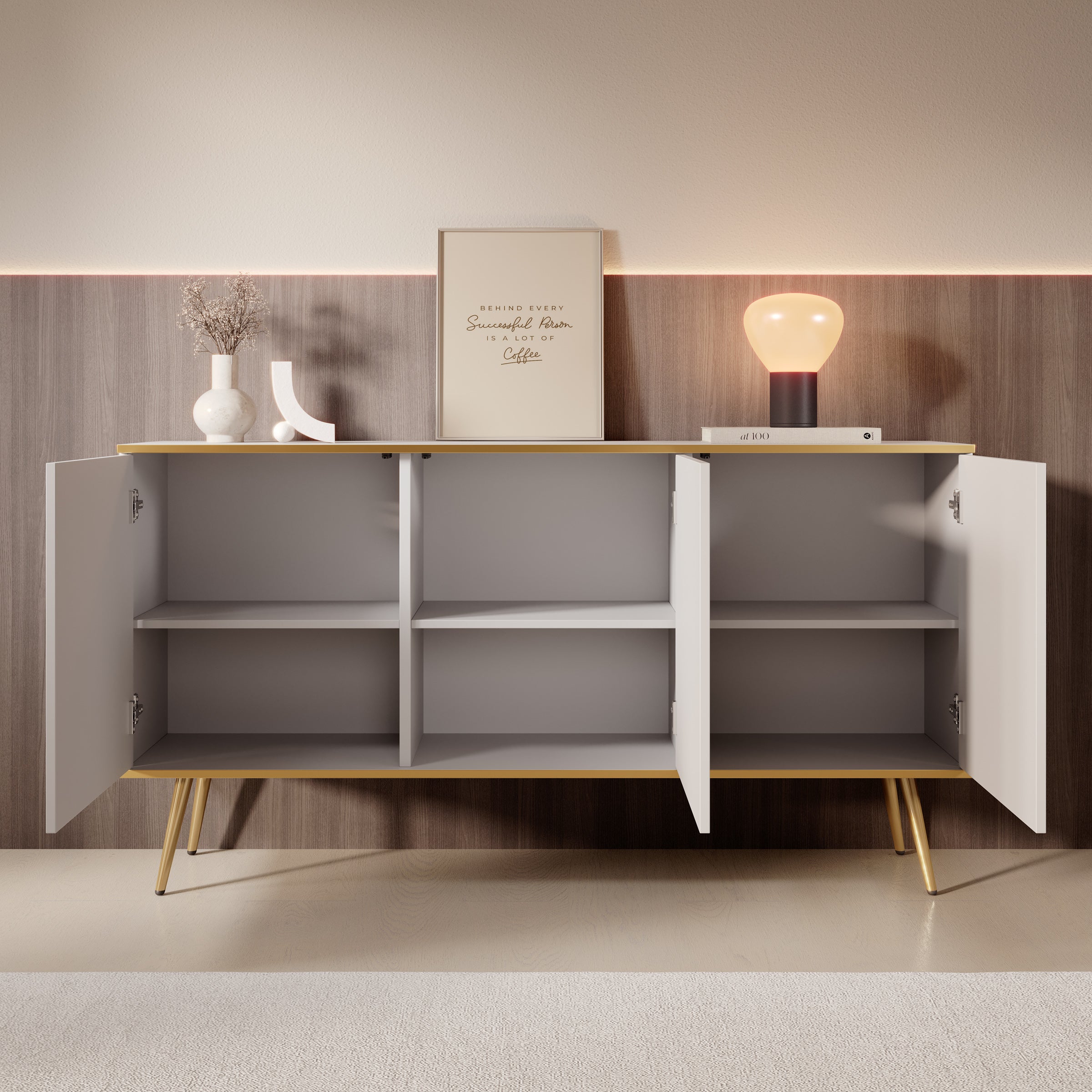Orleans - Dressoir - Wit - 160x39x85 cm