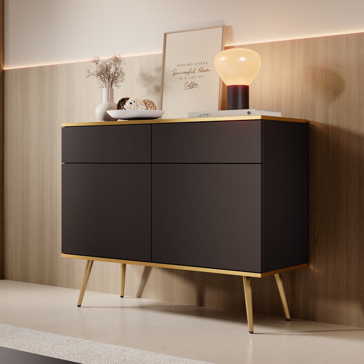 Orleans - Dressoir - Zwart - 107x39x85 cm