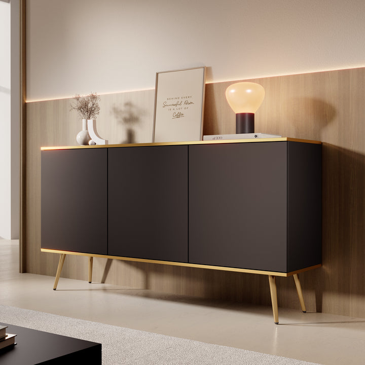 Orleans - Dressoir - Zwart - 160x39x85 cm