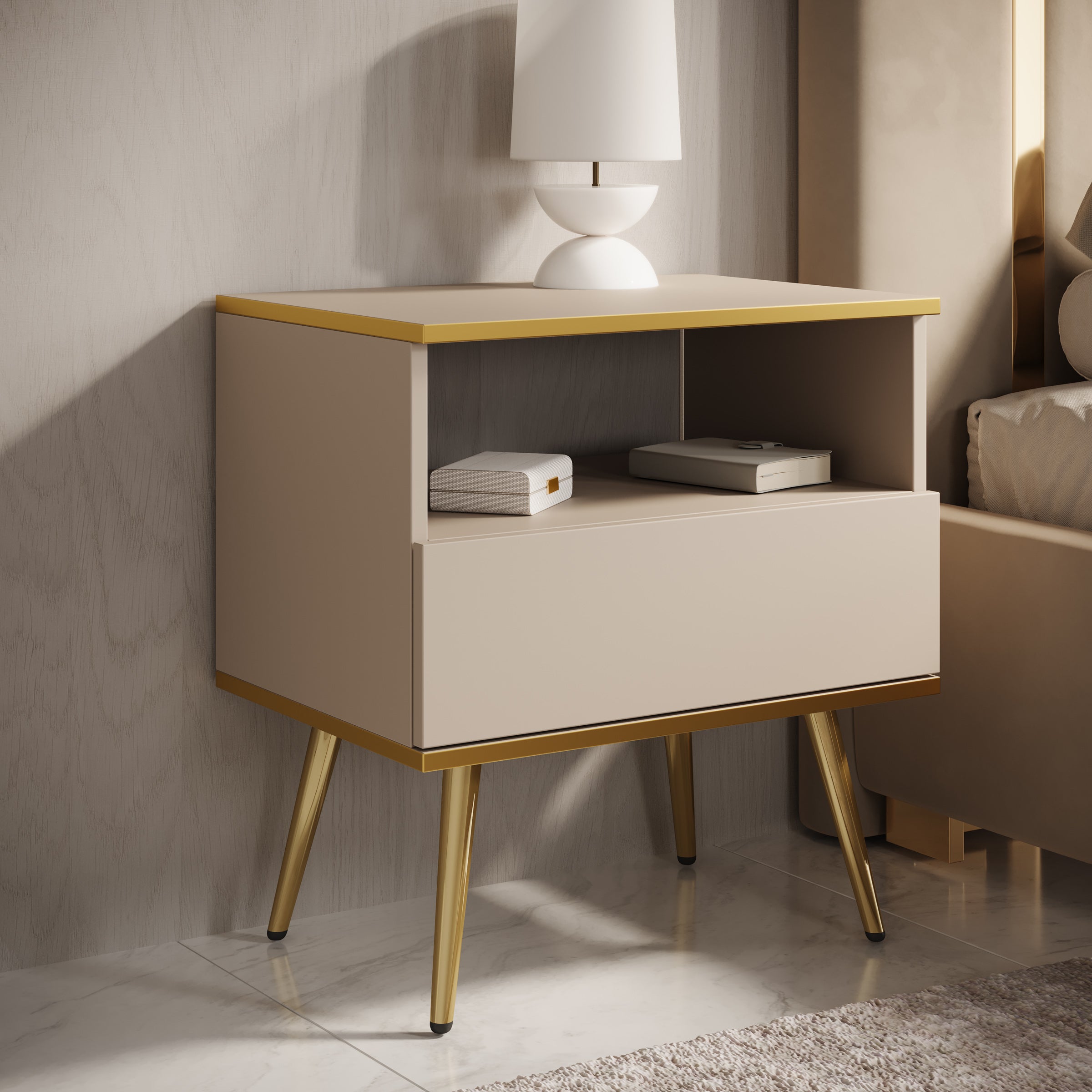 Orleans - Nachtkastje - Beige