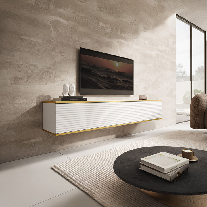 Orleans - TV-Meubel - Wit - 175x32x30 cm