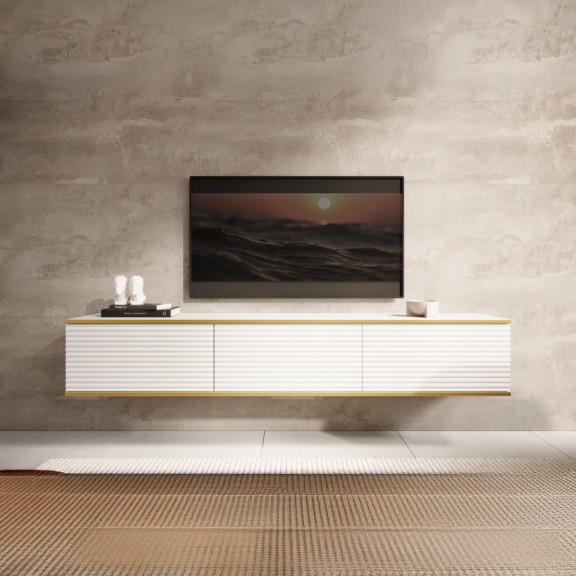 Orleans - TV-Meubel - Wit  - 175x32x30 cm