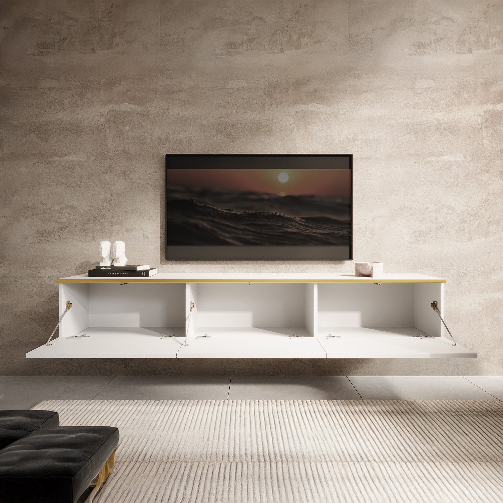 Orleans - TV-Meubel - Wit  - 175x32x30 cm