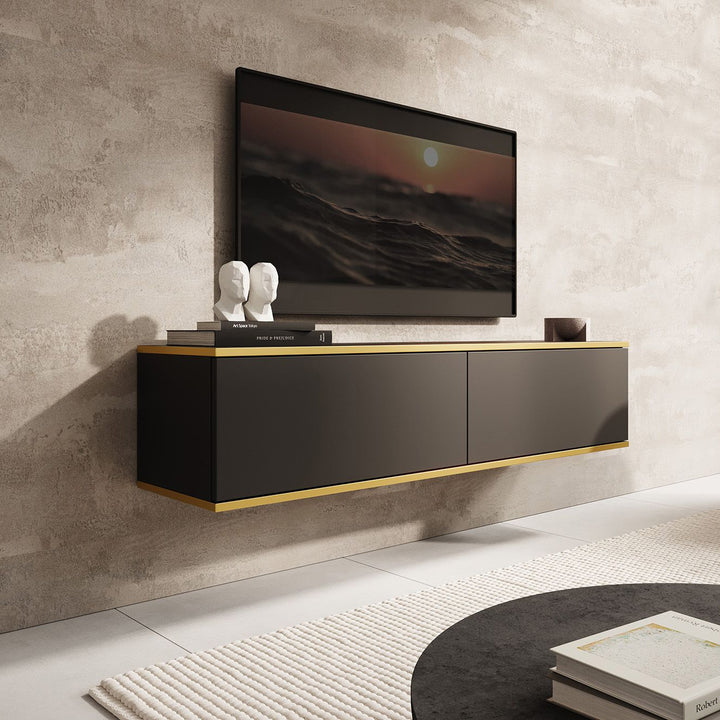 Orleans - TV-Meubel - Zwart  - 135x32x30 cm