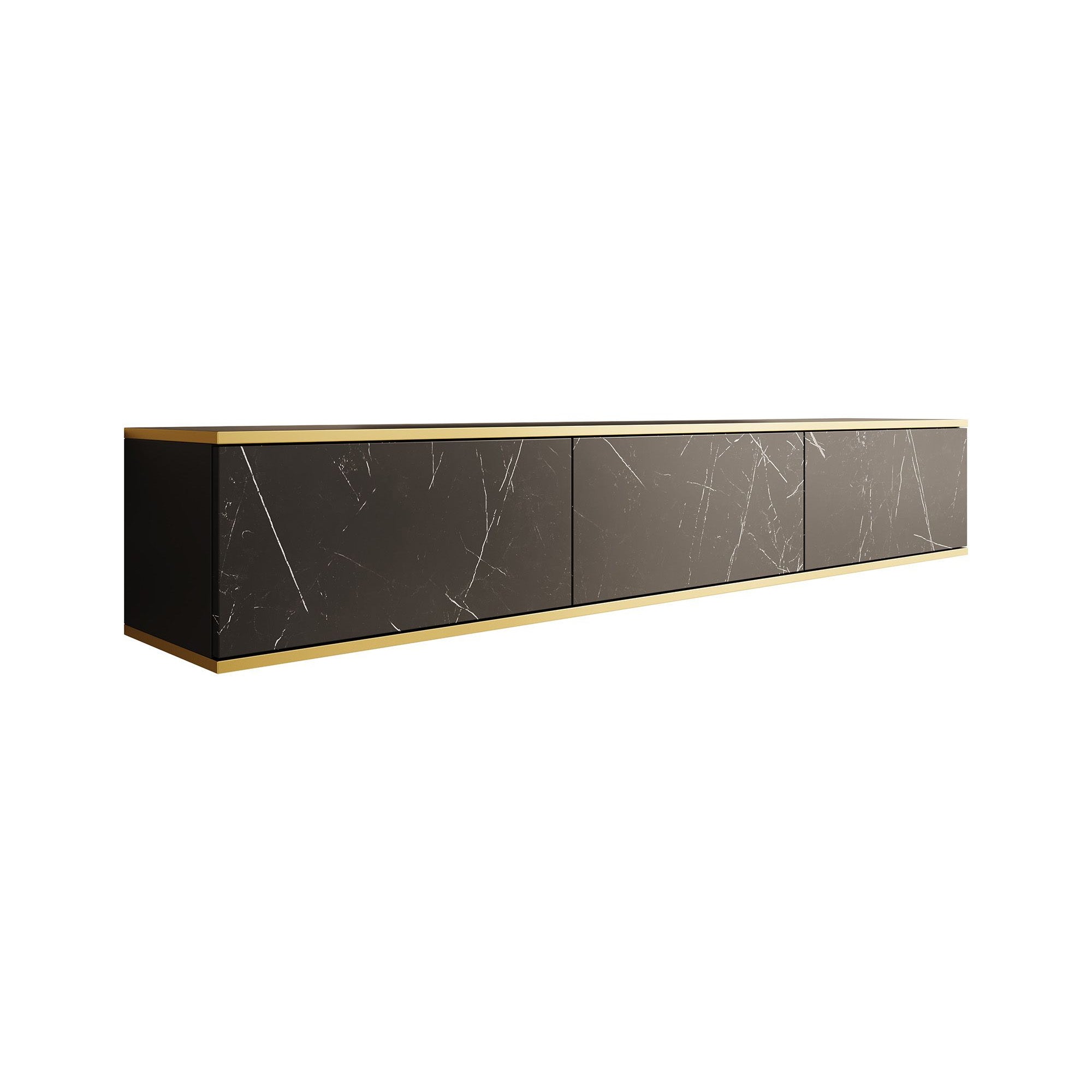 Orleans - TV-Meubel - Zwart marmerlook - 175x32x30 cm