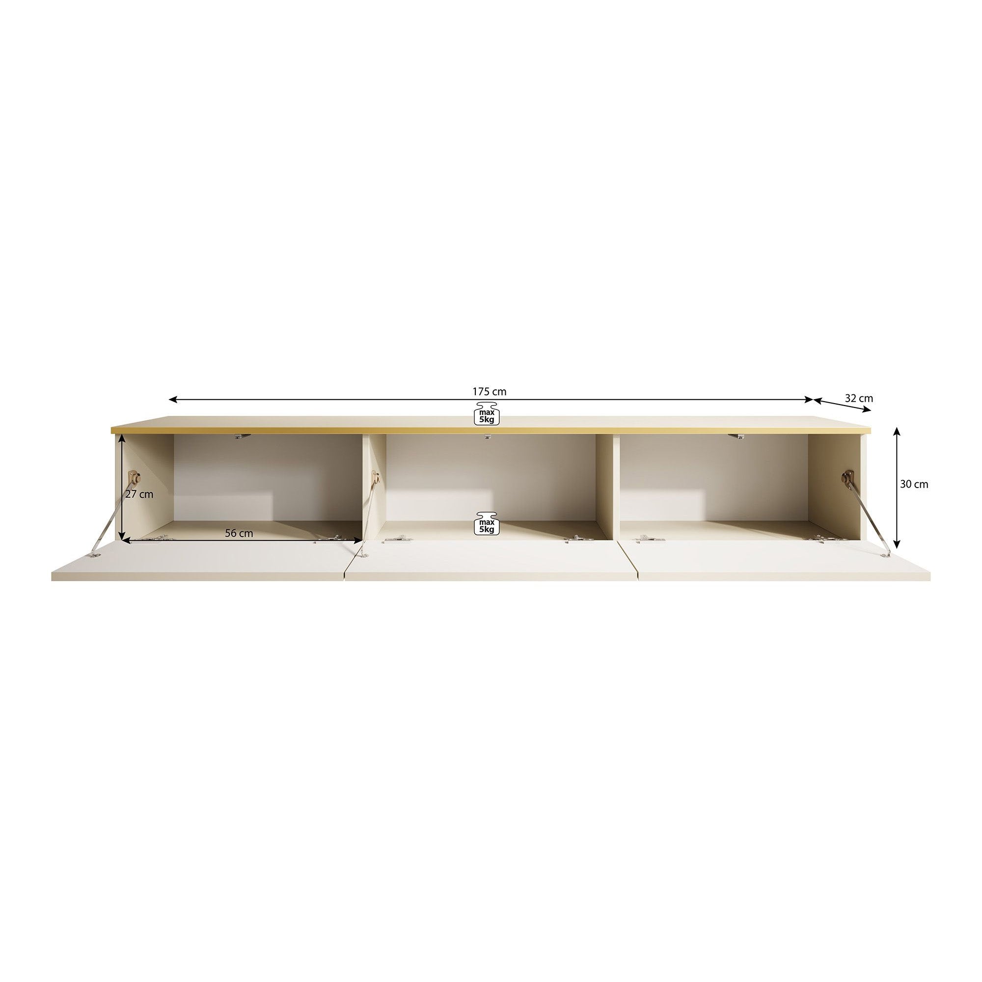 Orleans - TV-Meubel - Zwart marmerlook - 175x32x30 cm