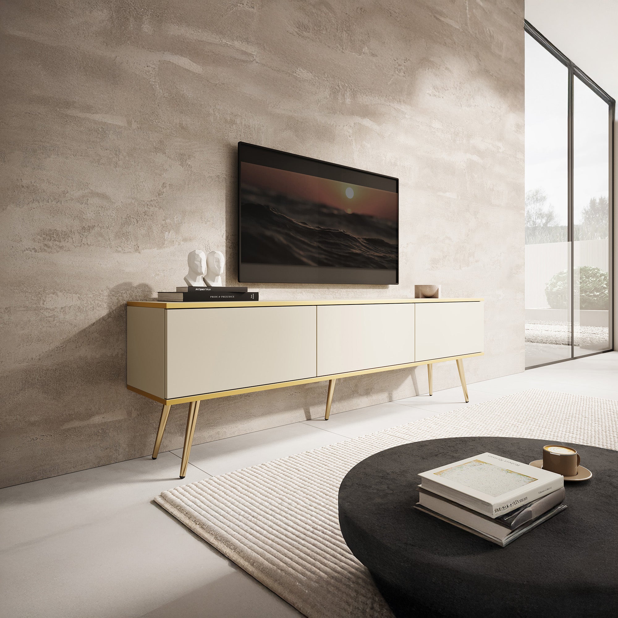 Orleans - TV-Meubel staand - Beige  - 175x32x53 cm