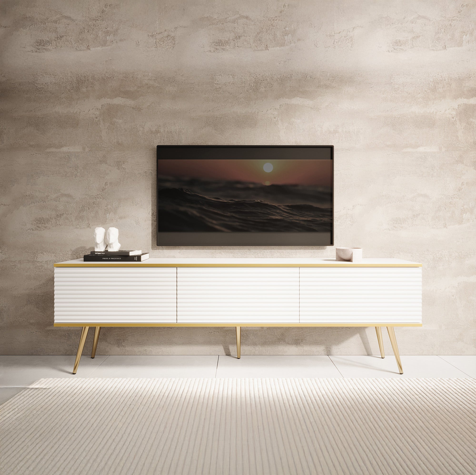 Orleans - TV-Meubel staand - Wit  - 175x32x53 cm