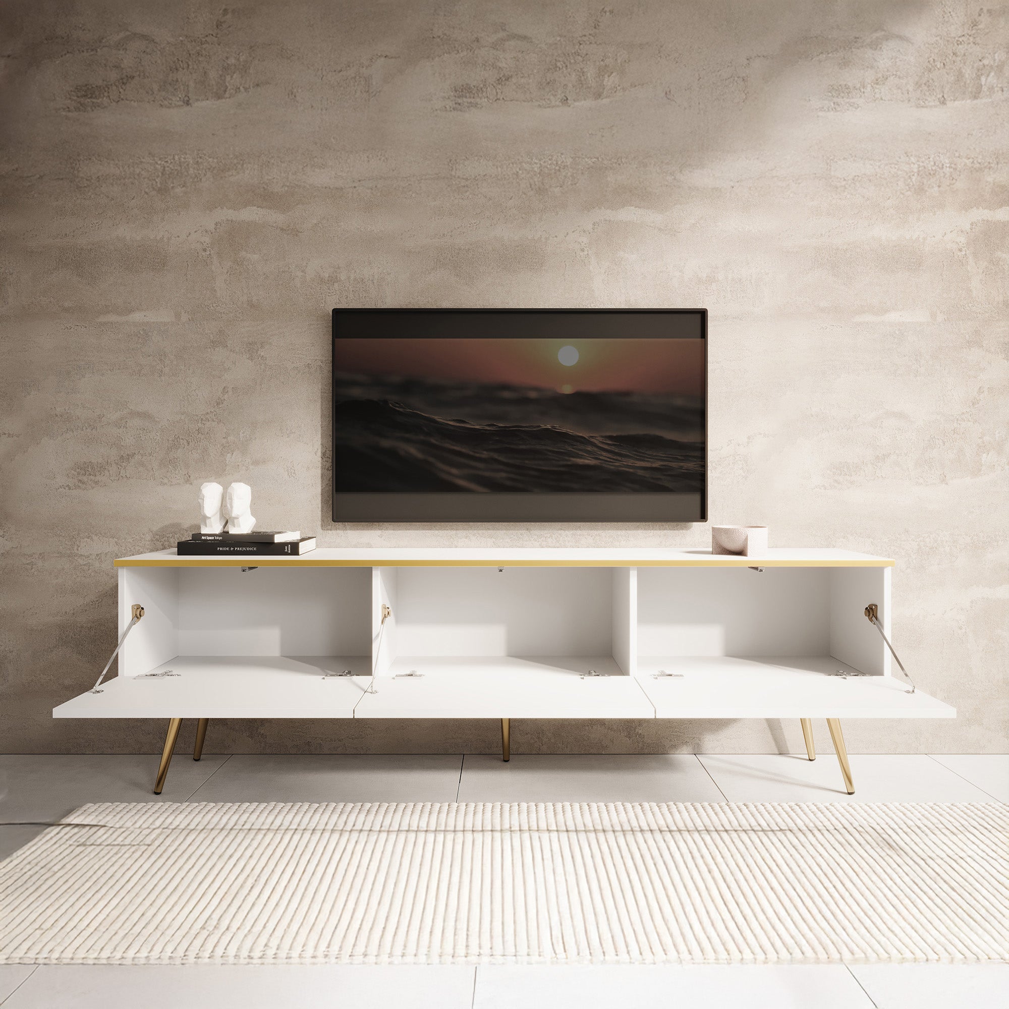 Orleans - TV-Meubel staand - Wit  - 175x32x53 cm
