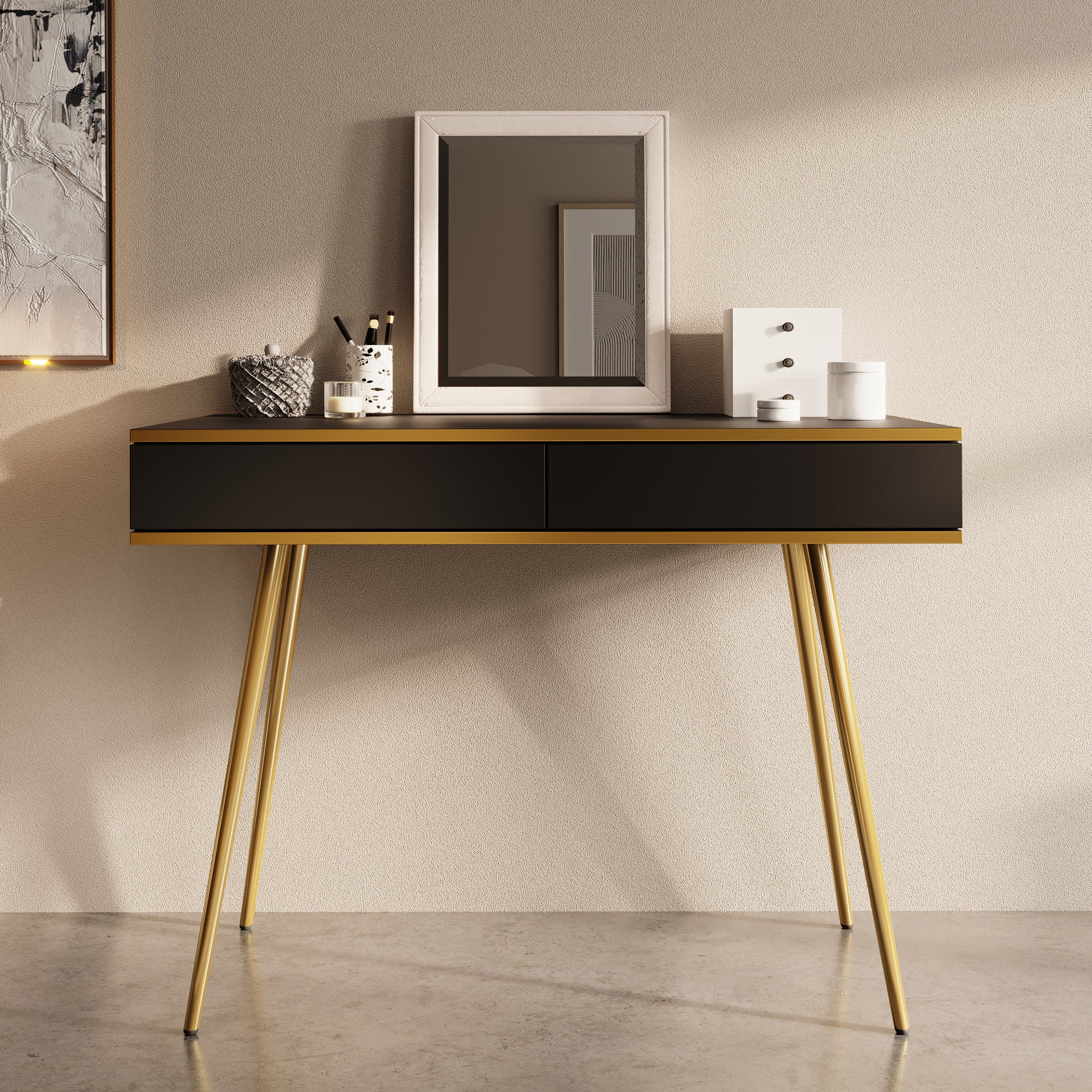 Orleans - Kaptafel - Zwart - 102x50 cm