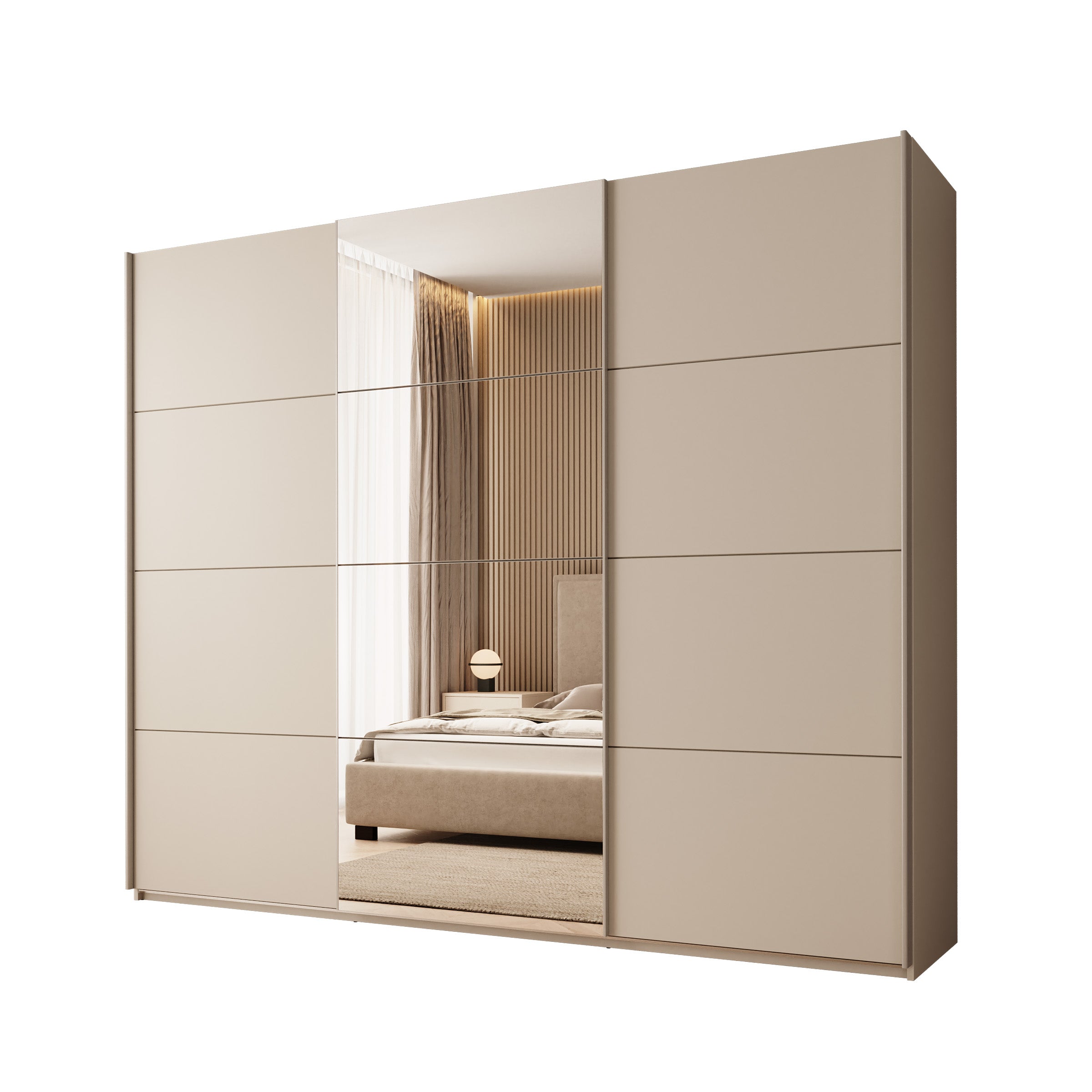 Oscar - Kledingkast met schuifdeuren - Beige - 250x60x210 cm