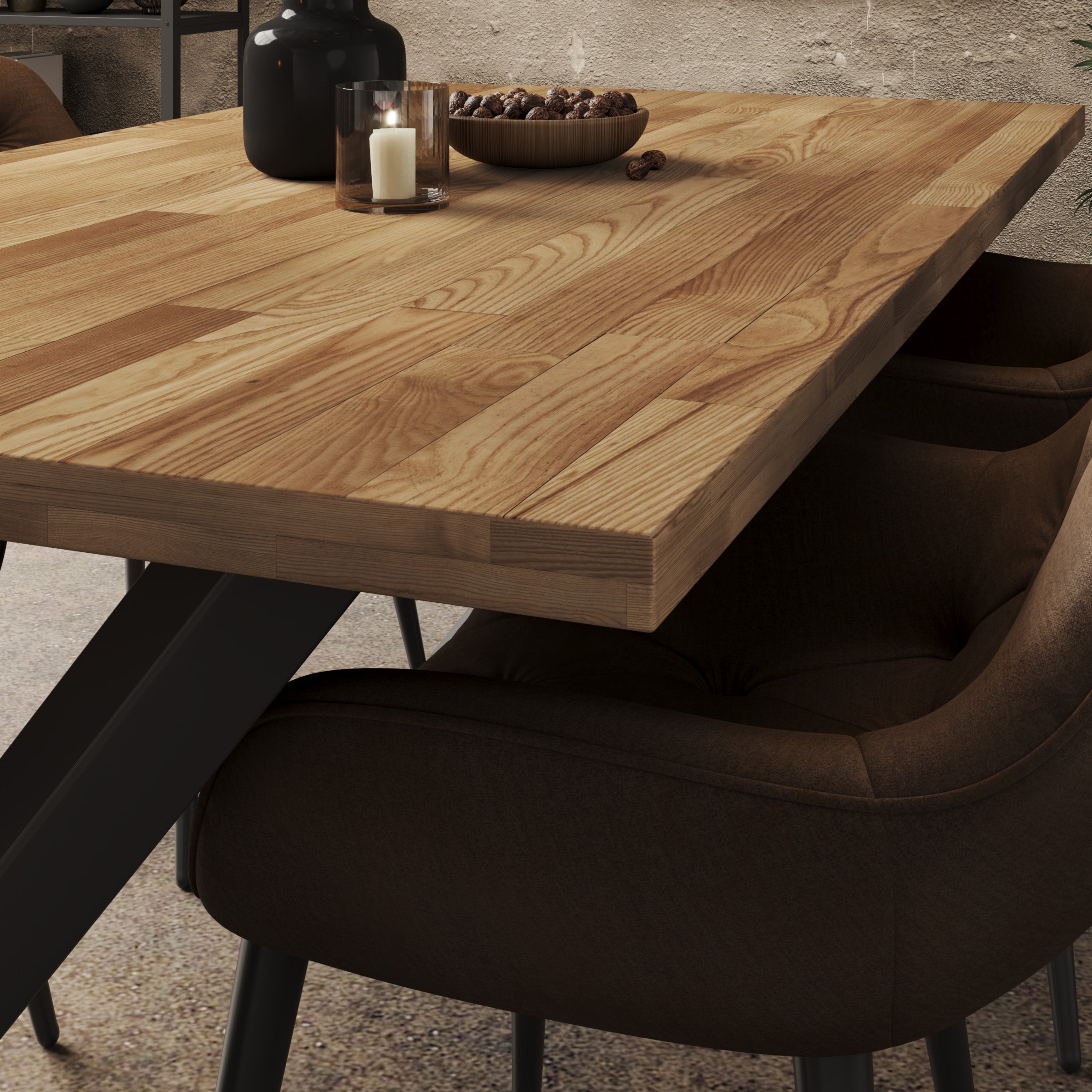 Ottavio - Eetkamertafel - Eikenpatroon - 180x100x77 cm