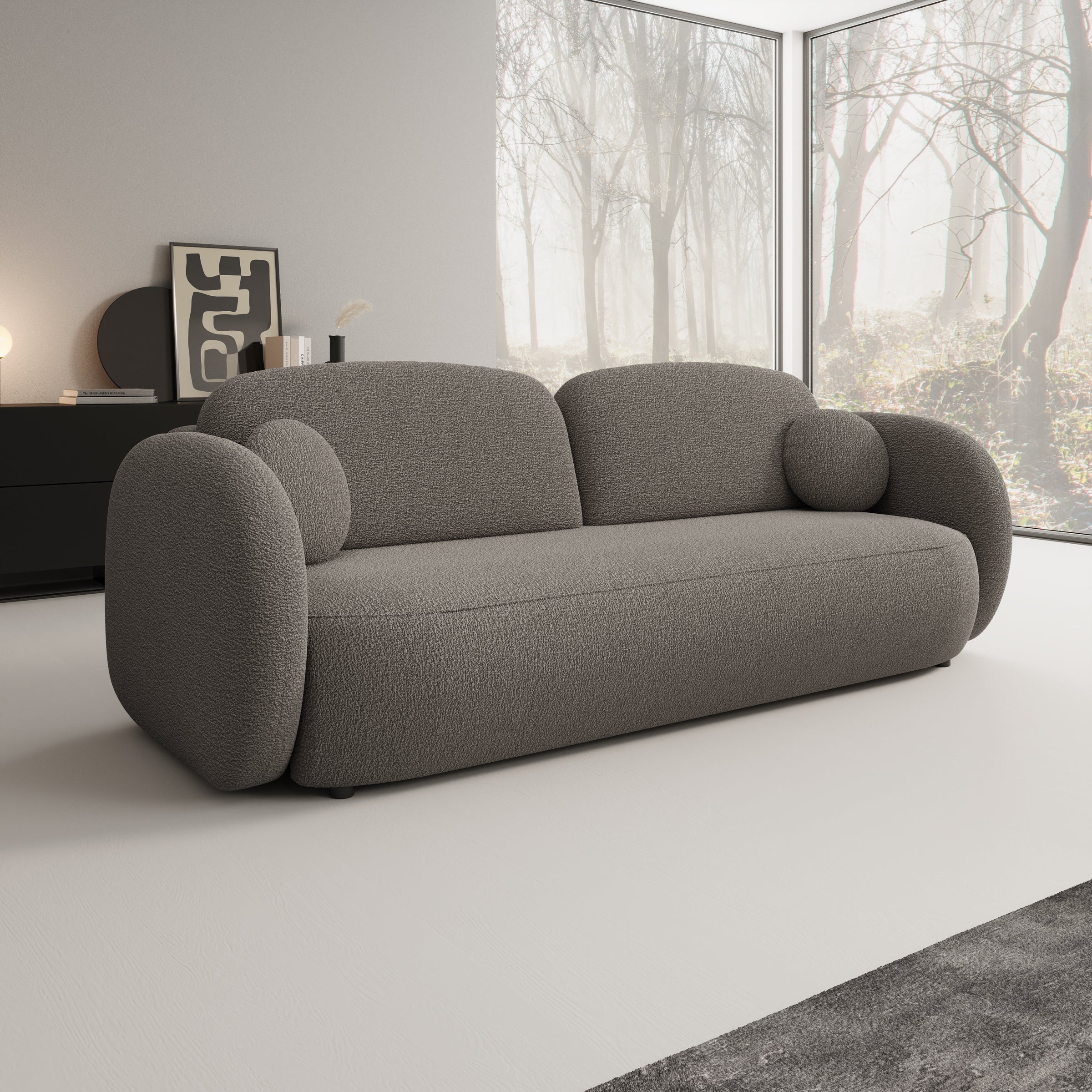 Ovela - Slaapbank - Teddystof bruin - 238x101x87 cm