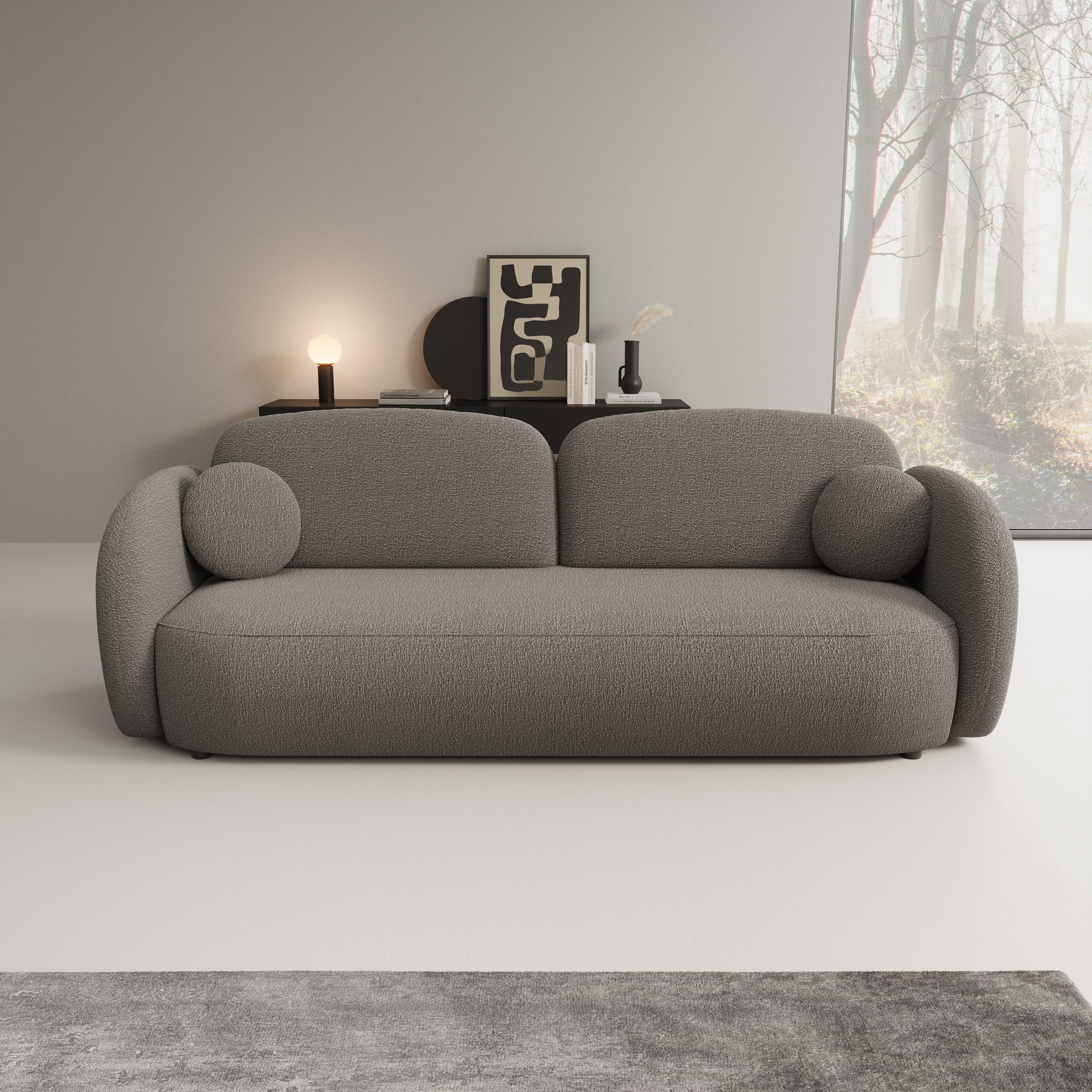 Ovela - Slaapbank - Teddystof bruin - 238x101x87 cm