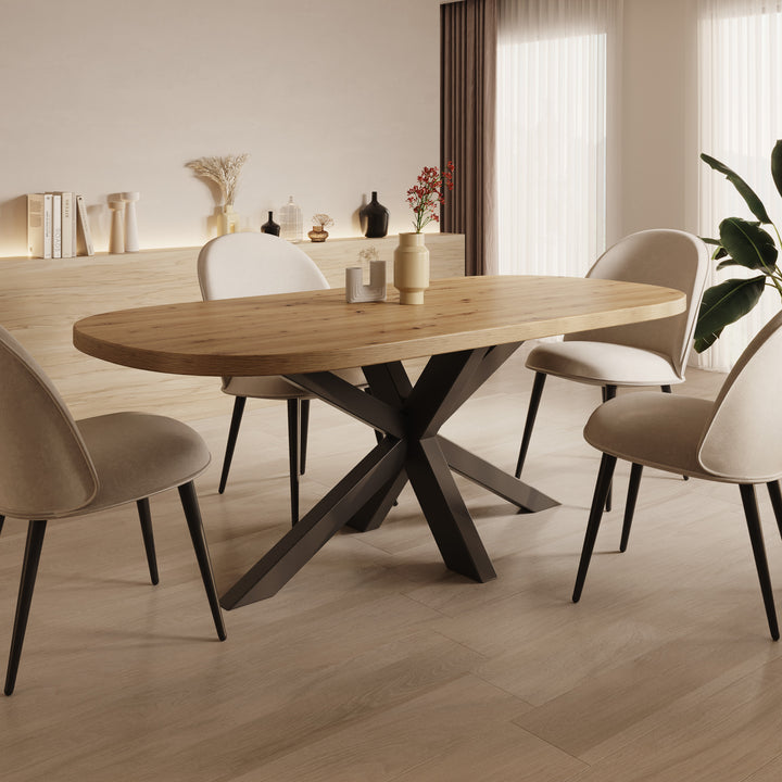 Ovelis - Eetkamertafel - Eikenpatroon - 209x100x77 cm
